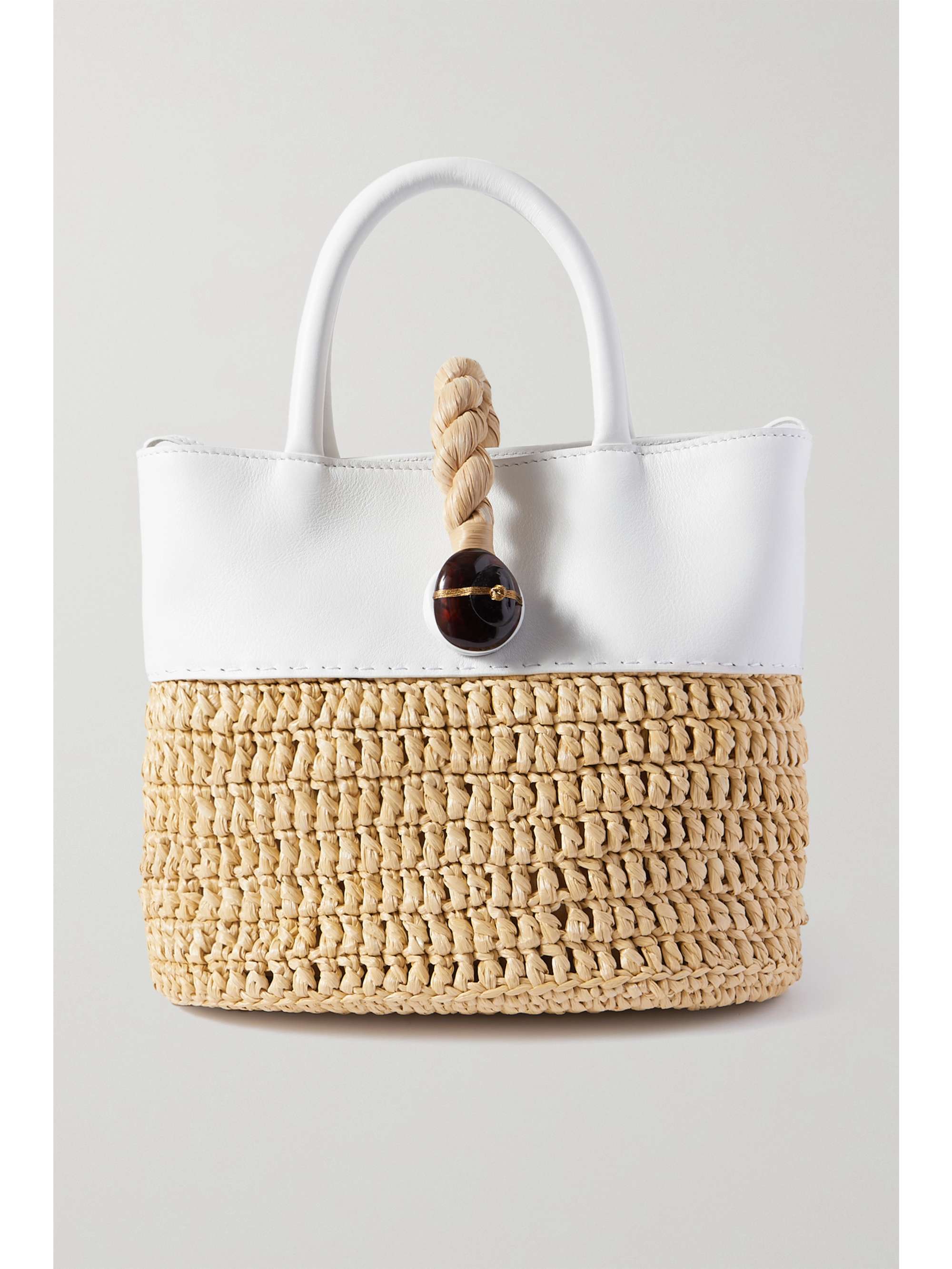 white raffia bag