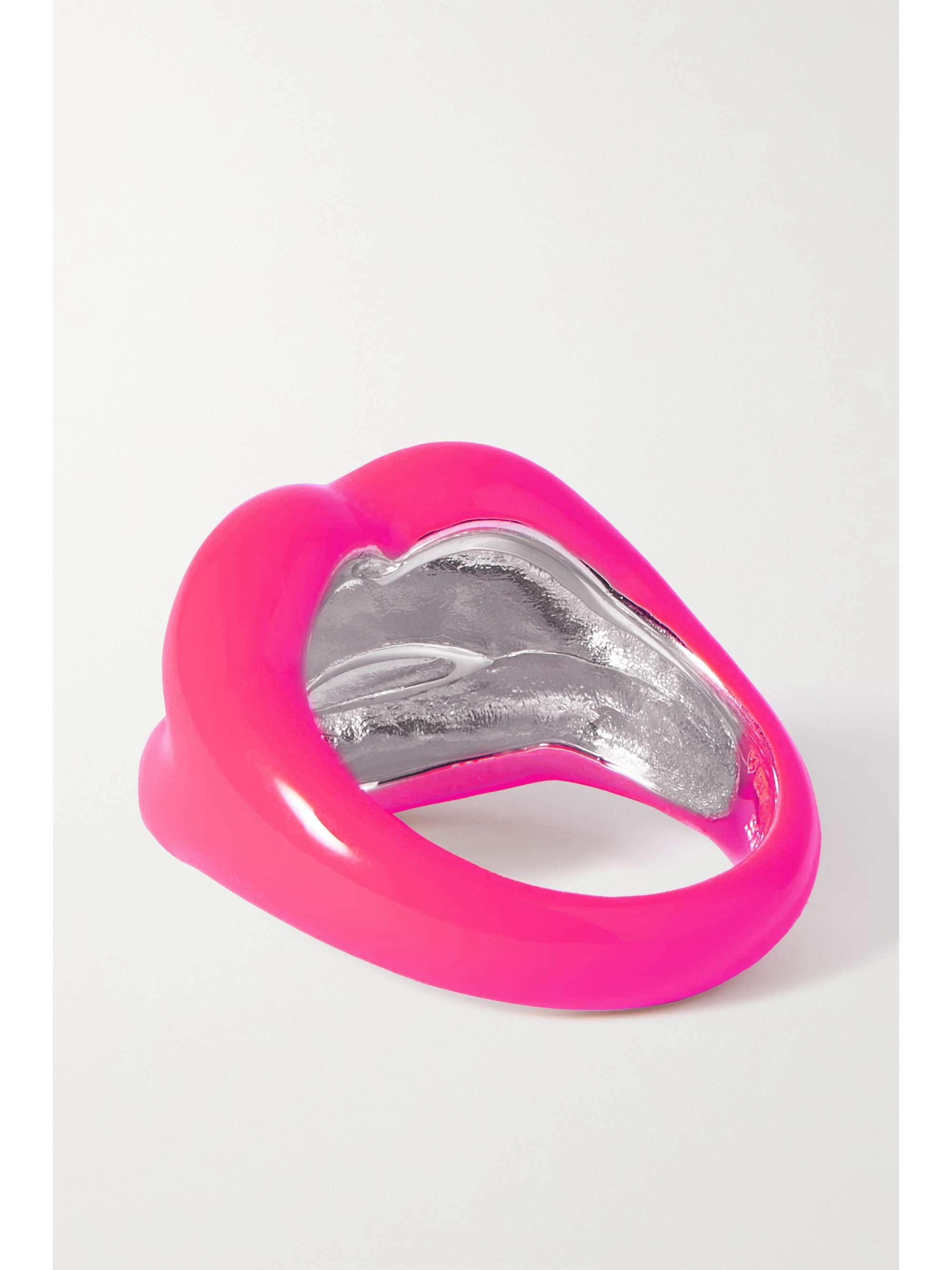 HOTLIPS BY SOLANGE Recycled sterling silver and neon enamel ring