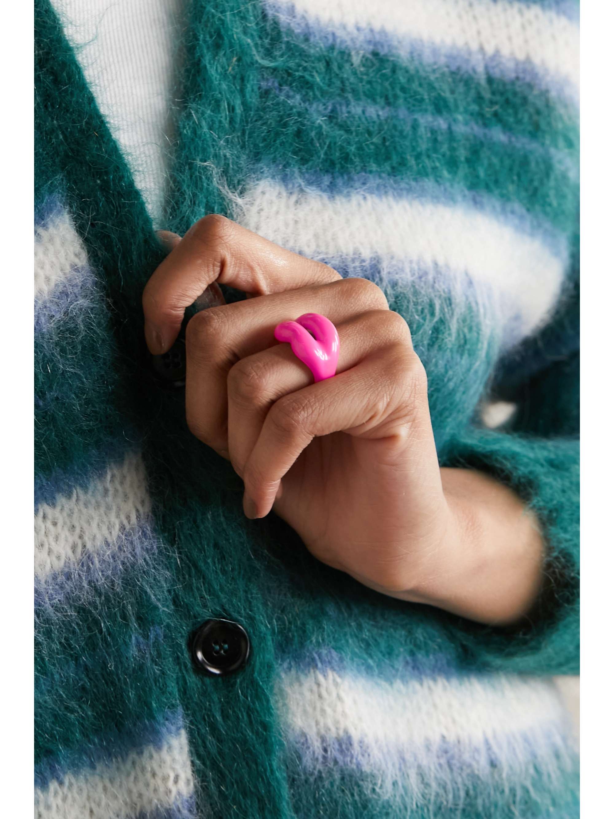 HOTLIPS BY SOLANGE Recycled sterling silver and neon enamel ring
