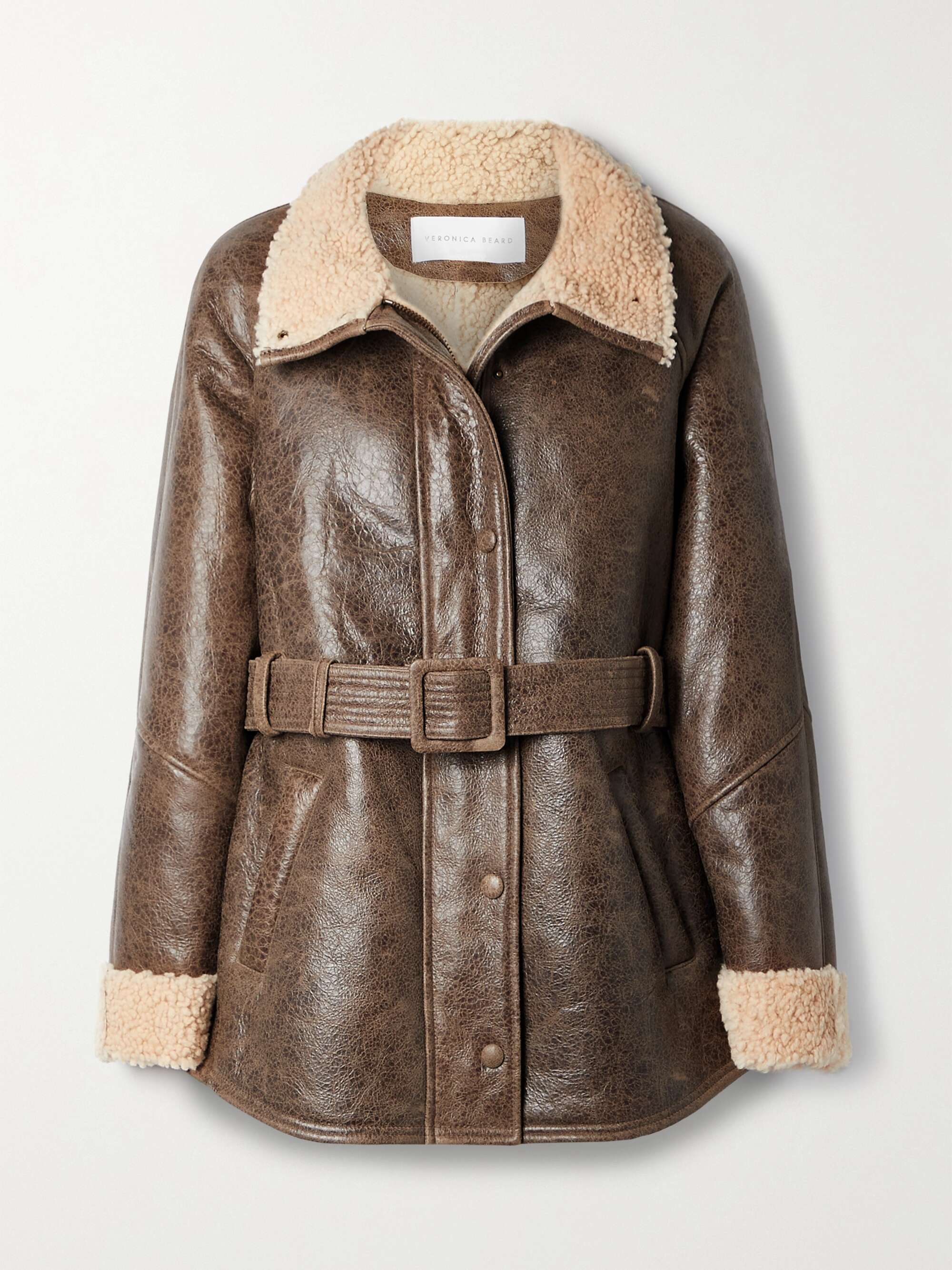 veronica beard shearling jacket