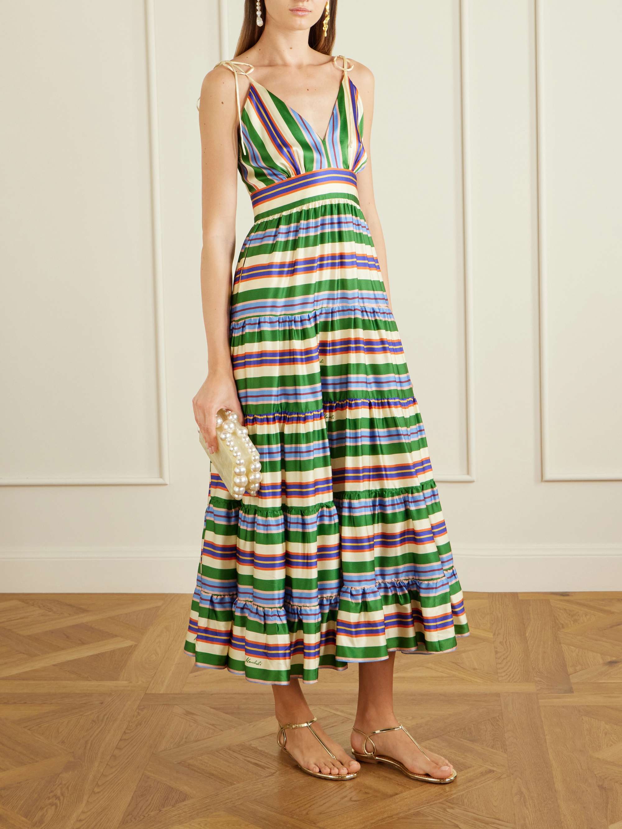 CULT GAIA Eos beaded acrylic clutch