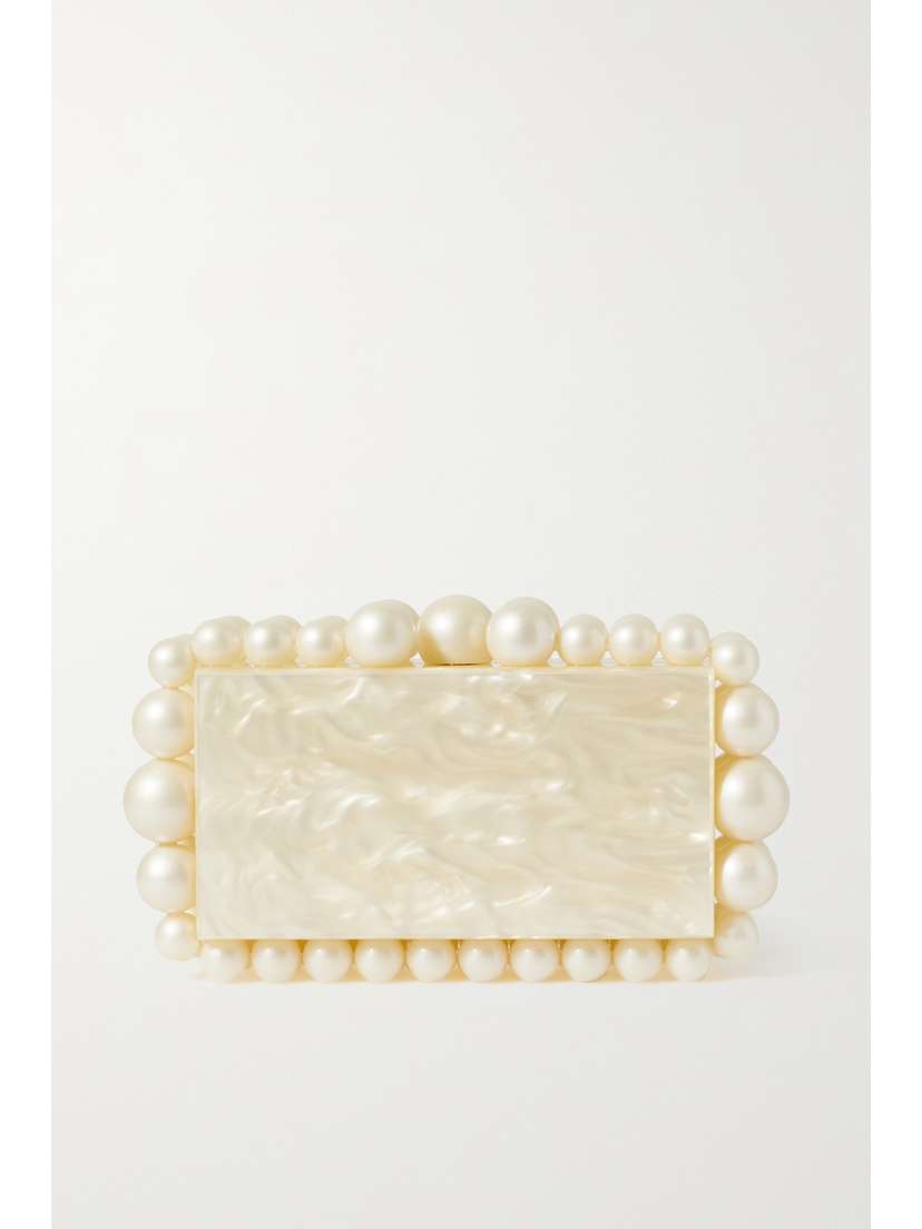 Cult Gaia Eos Beaded Marbled Acrylic Clutch