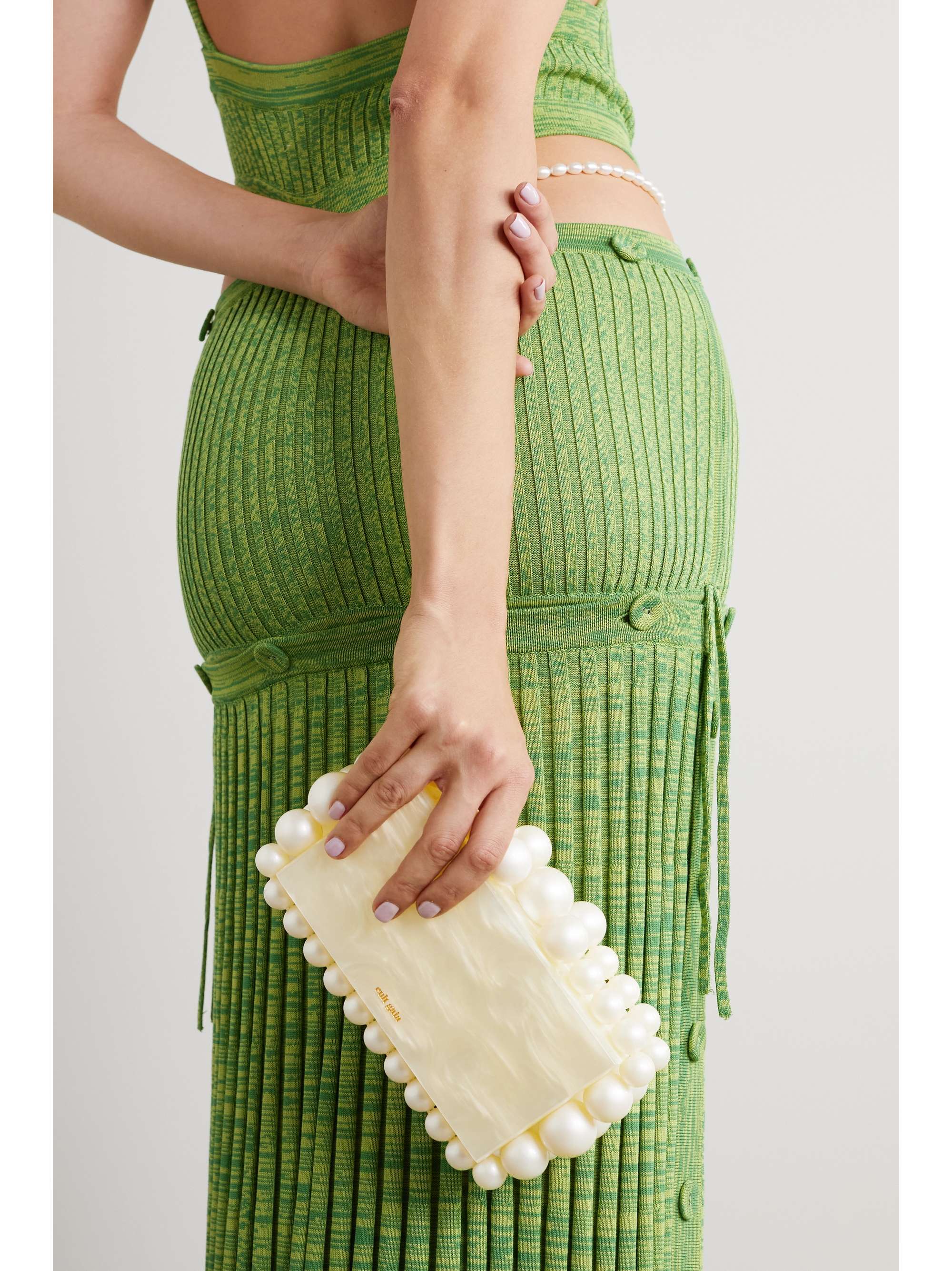CULT GAIA Eos beaded acrylic clutch