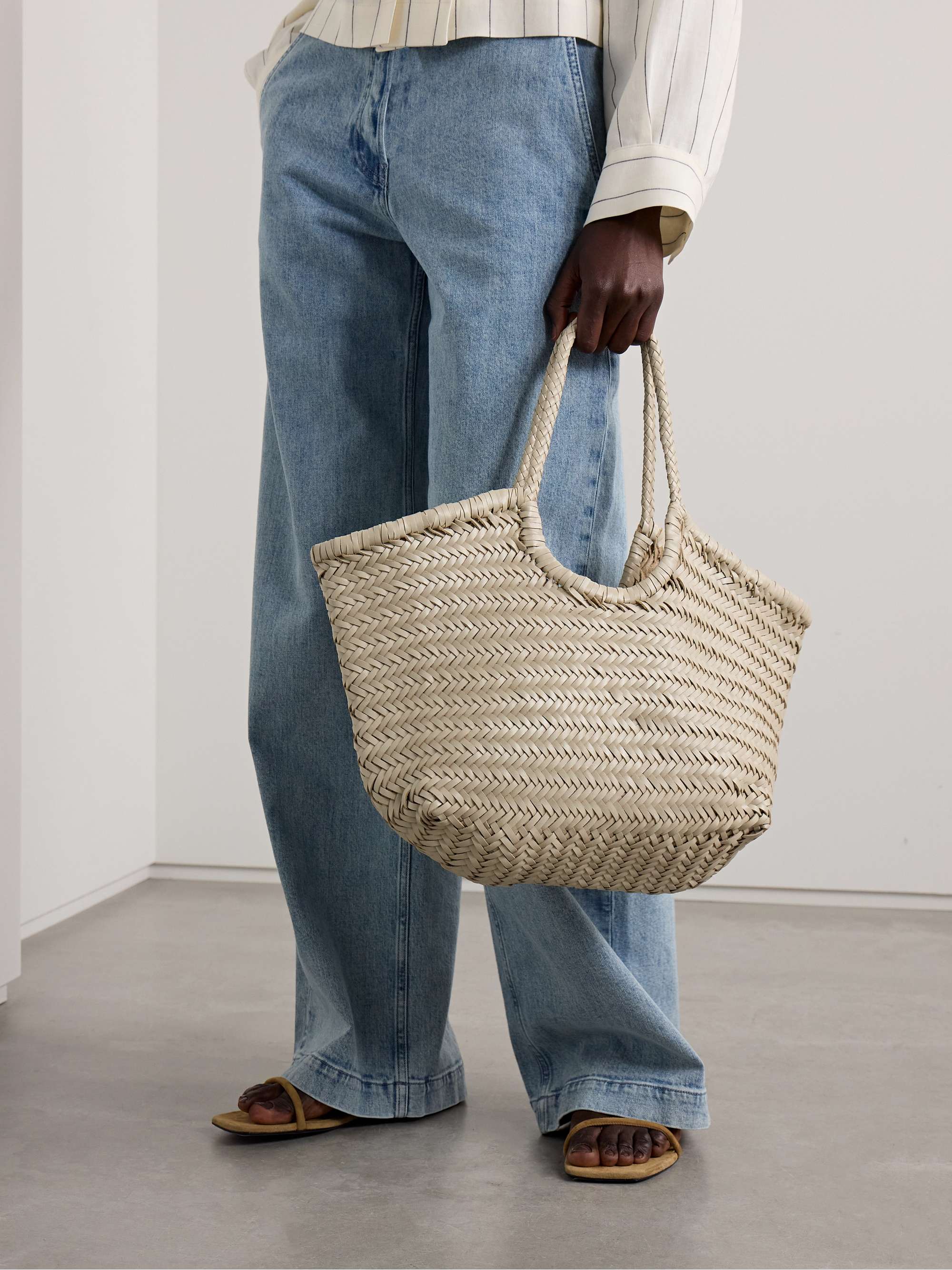 Nantucket large woven leather tote