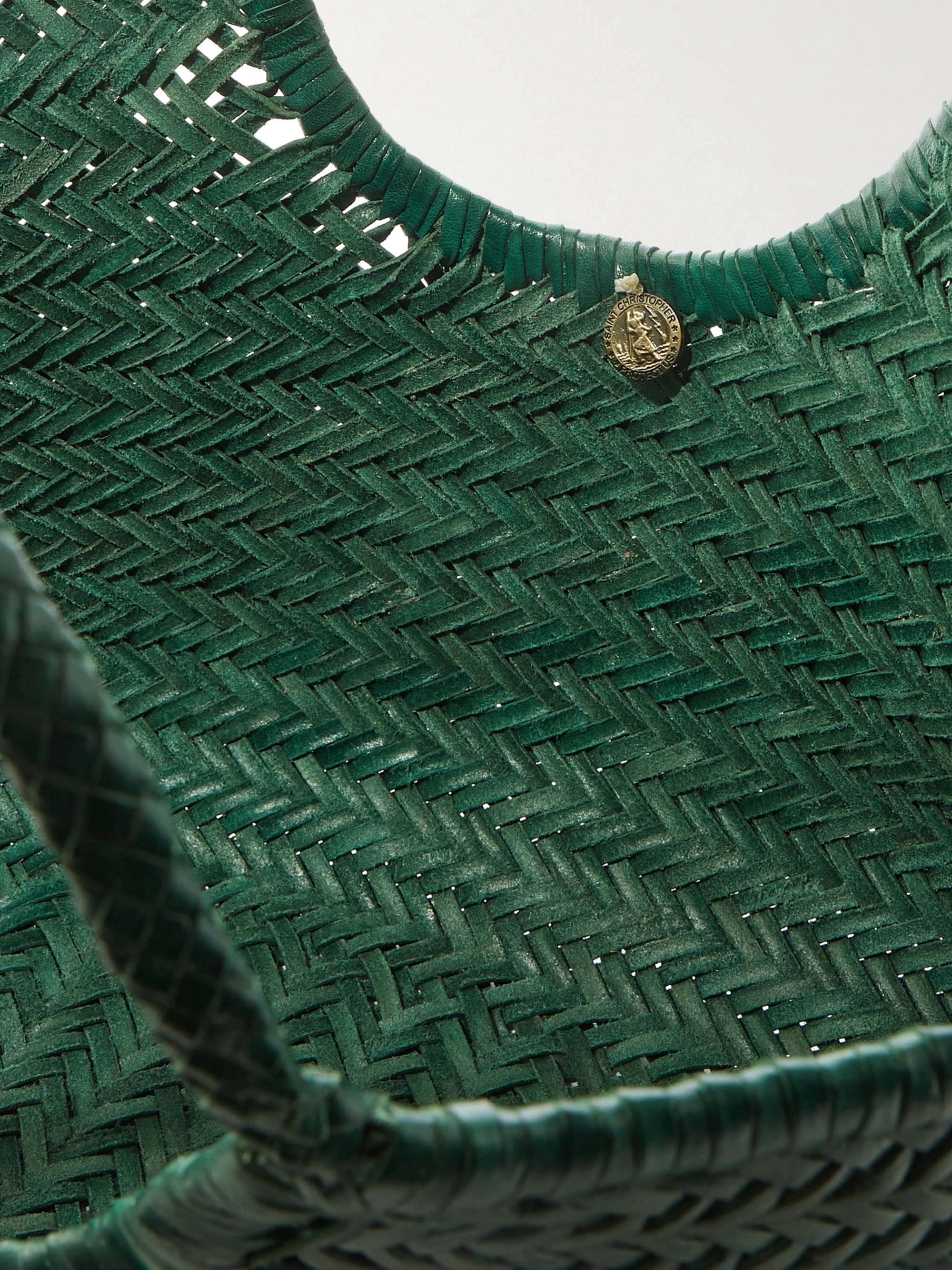 Dragon Diffusion Nantucket Large Woven-leather Basket Bag in Green