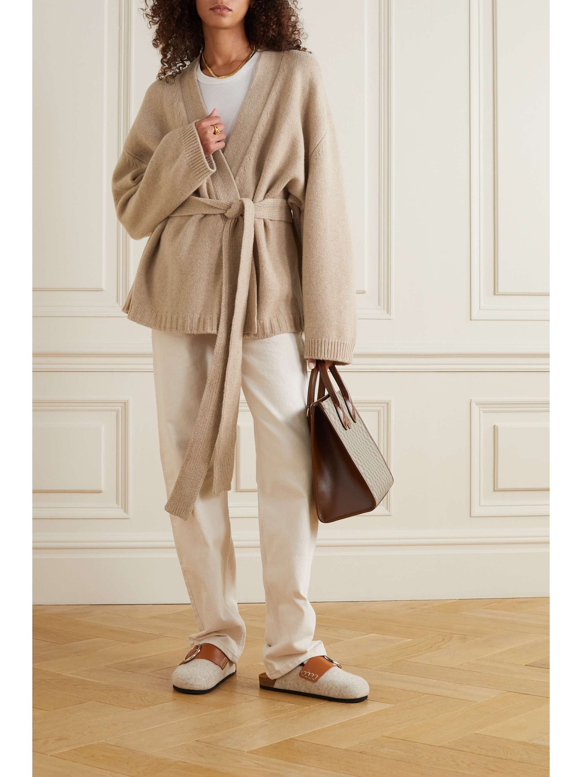 belted wool cardigan