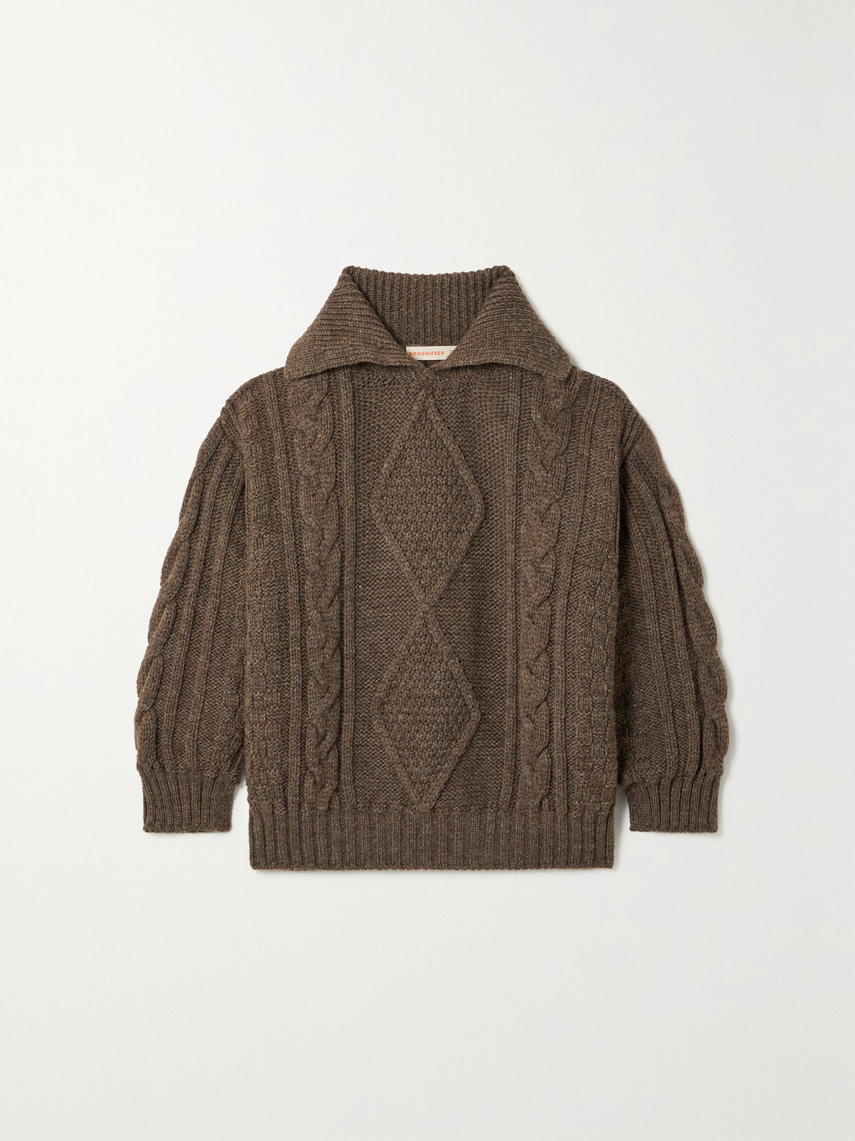 And-daughter + Net Sustain Kesh Cable-knit Wool Sweater In Brown