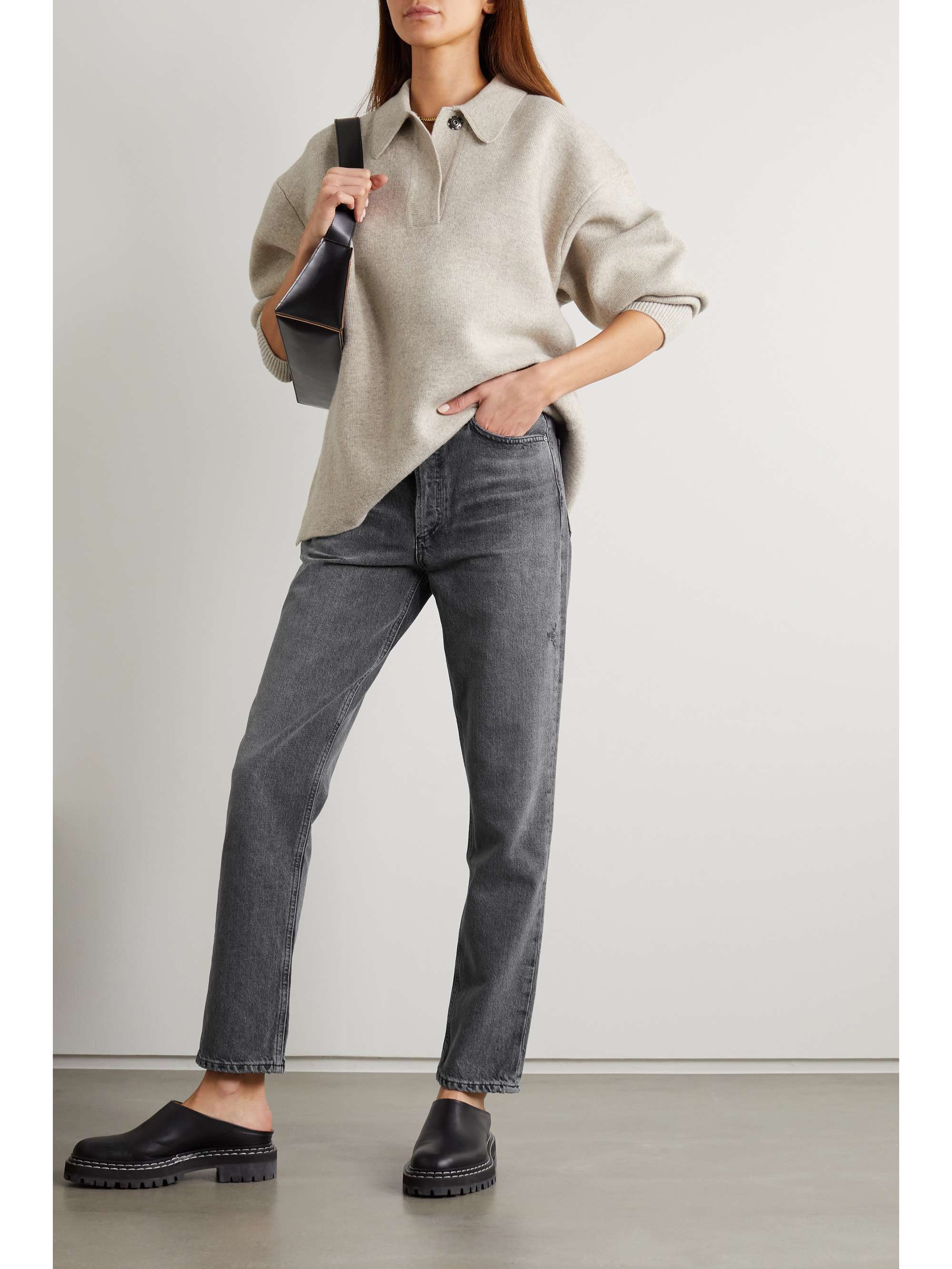 Dark gray Sabine high-rise straight-leg 