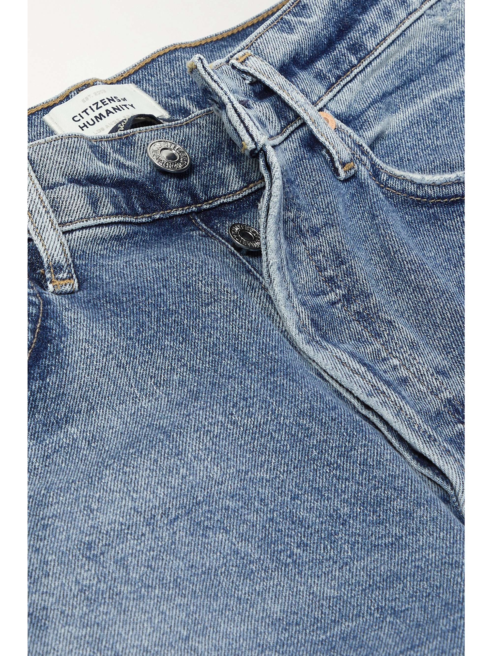 Mid denim Jolene cropped cotton 
