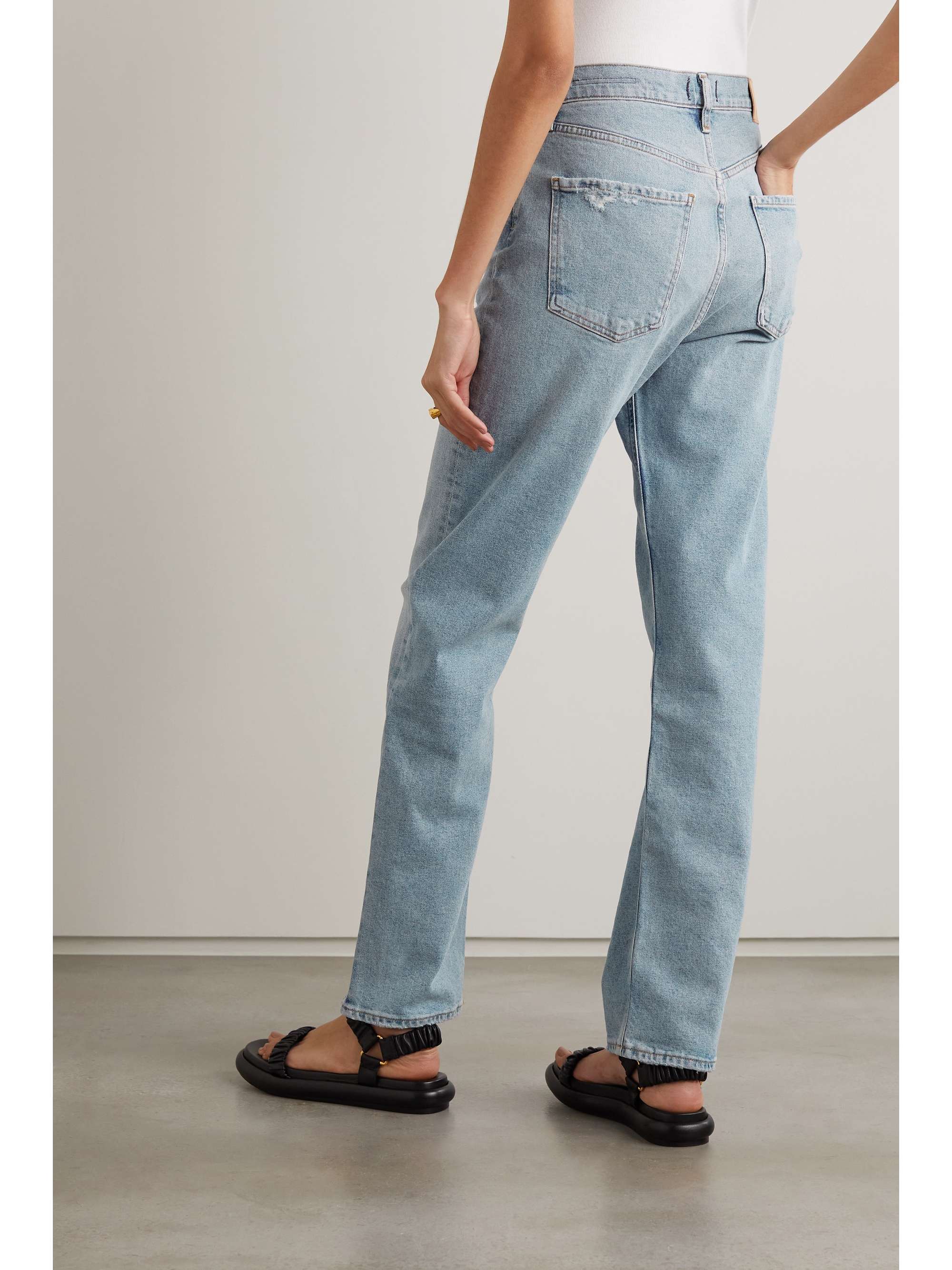 Light denim Eva distressed high-rise 