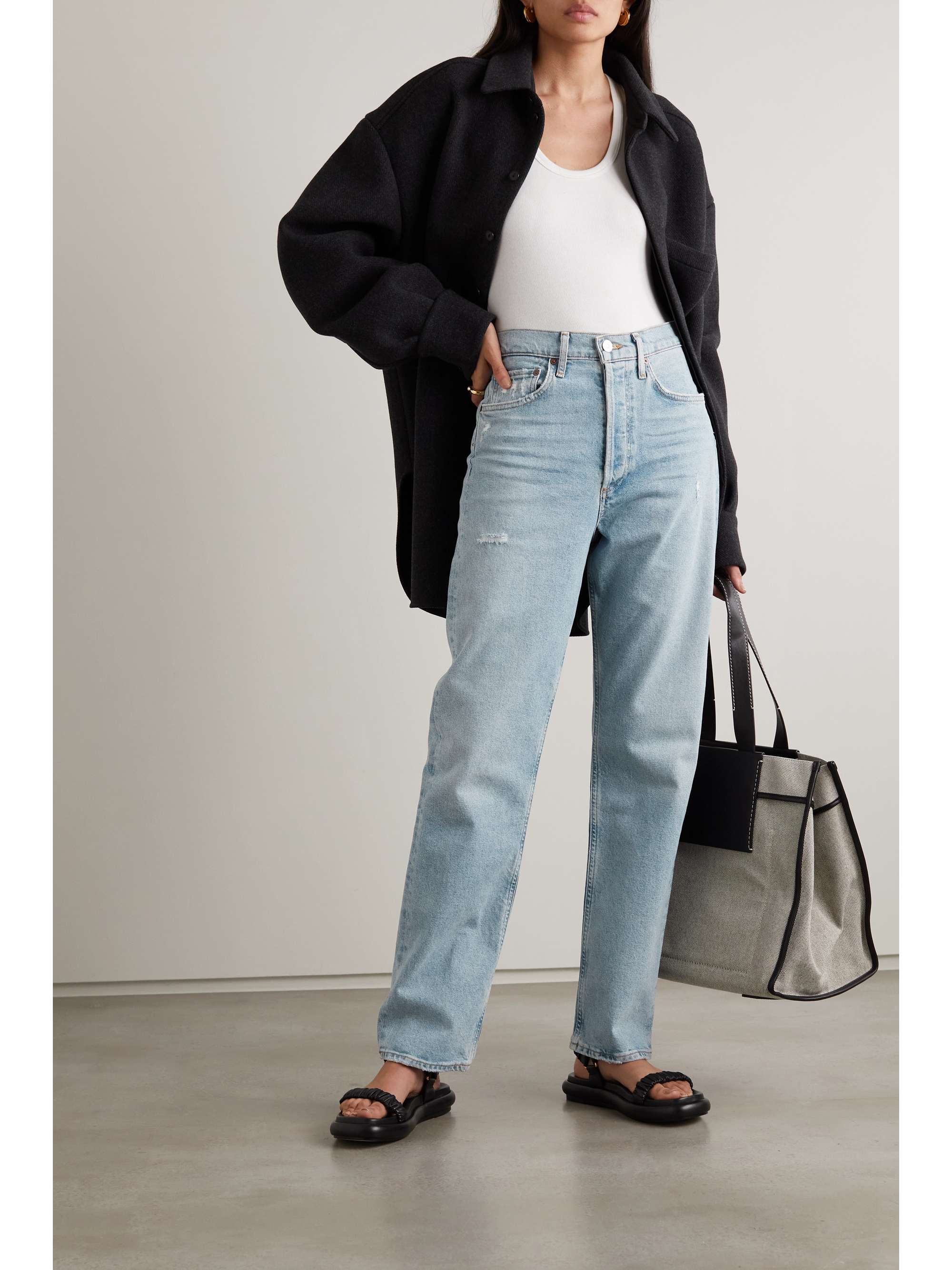 Light denim Eva distressed high-rise 