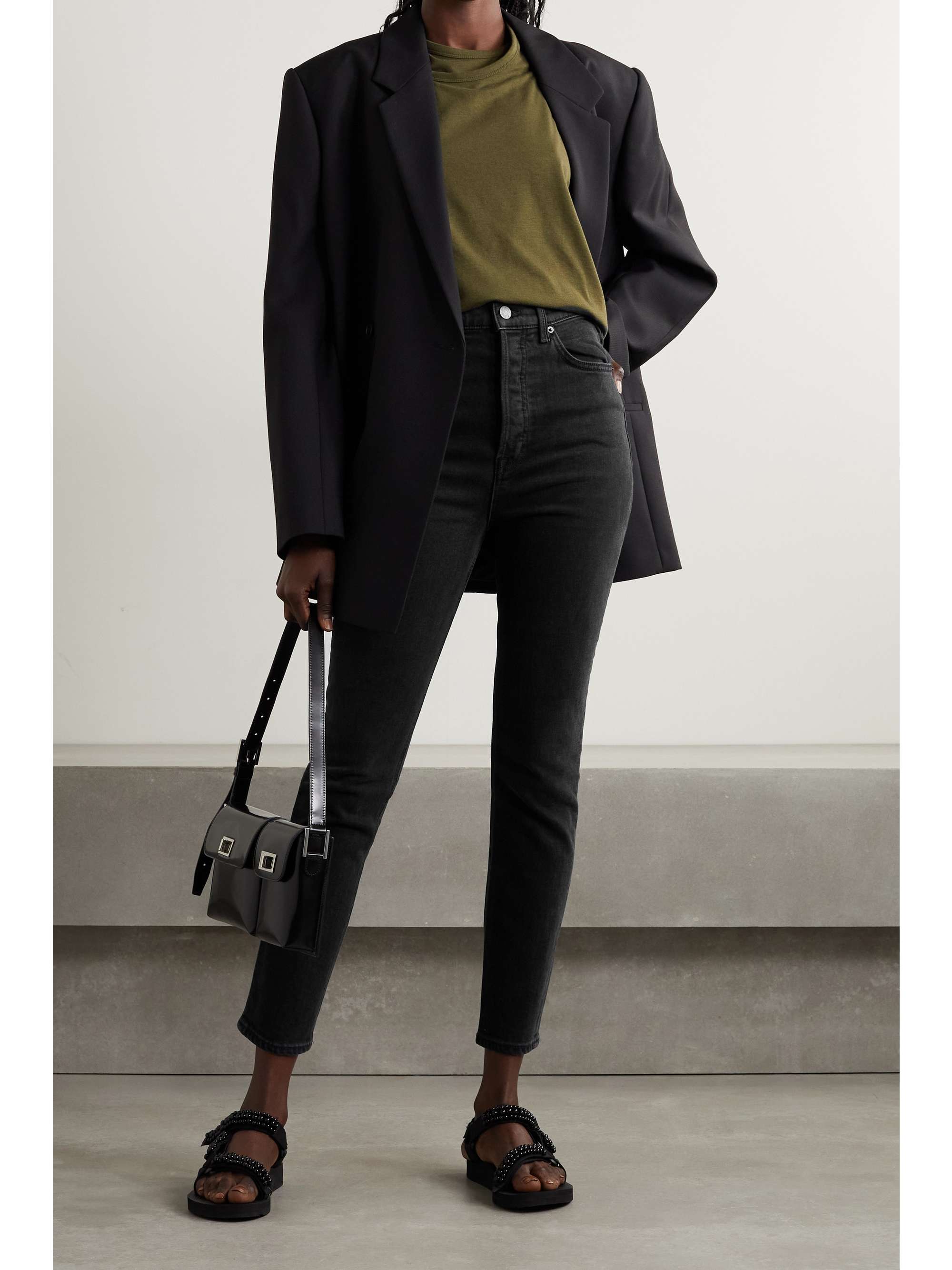 Black Piper high-rise slim-leg jeans 