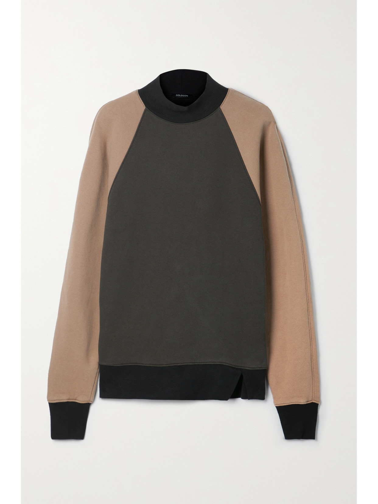 Goldsign Ebor Color-block Cotton-jersey Sweatshirt In Brown
