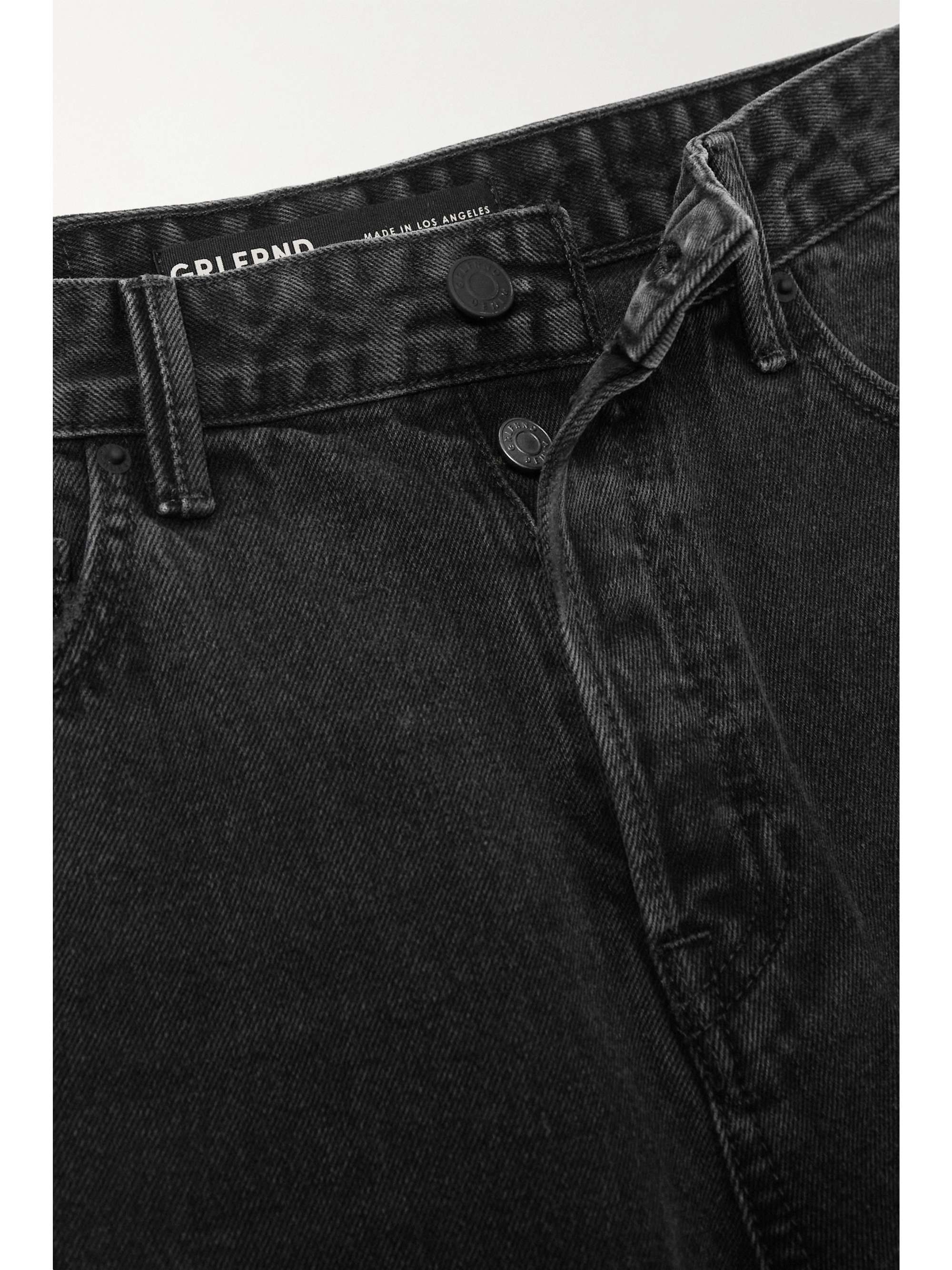 GRLFRND Amanda distressed high-rise straight-leg jeans
