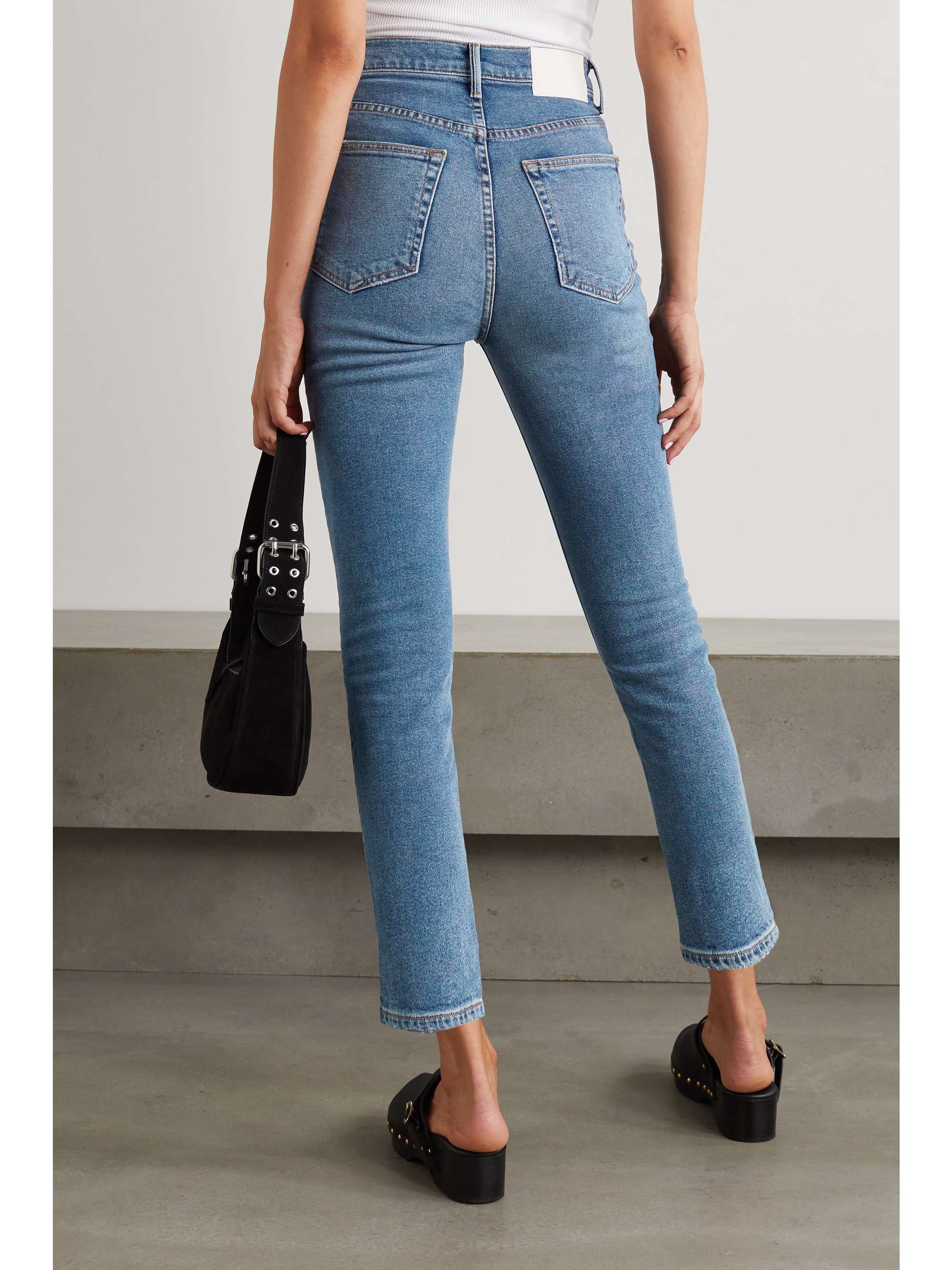 GRLFRND Piper cropped high-rise slim-leg jeans
