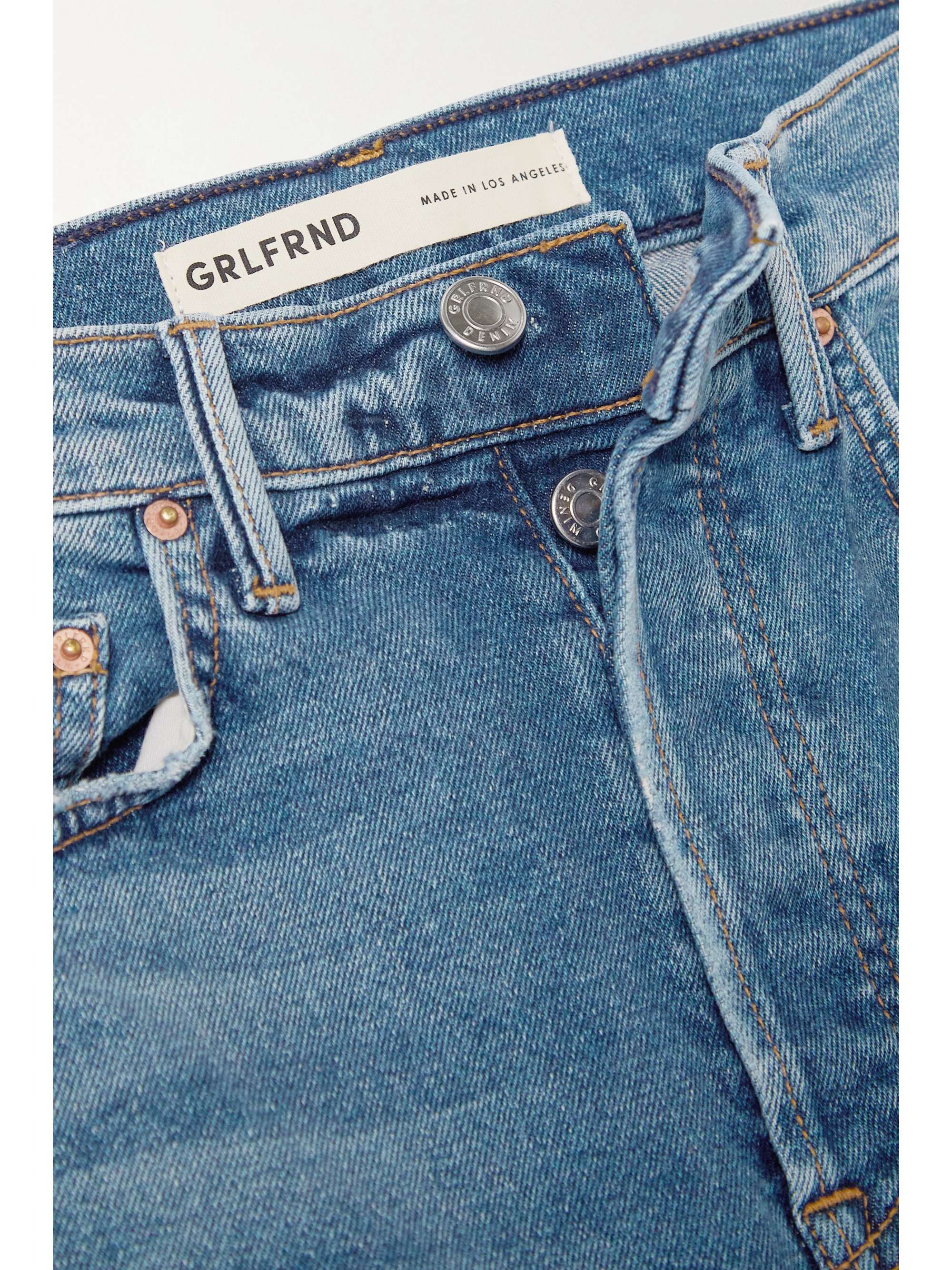 GRLFRND Piper cropped high-rise slim-leg jeans