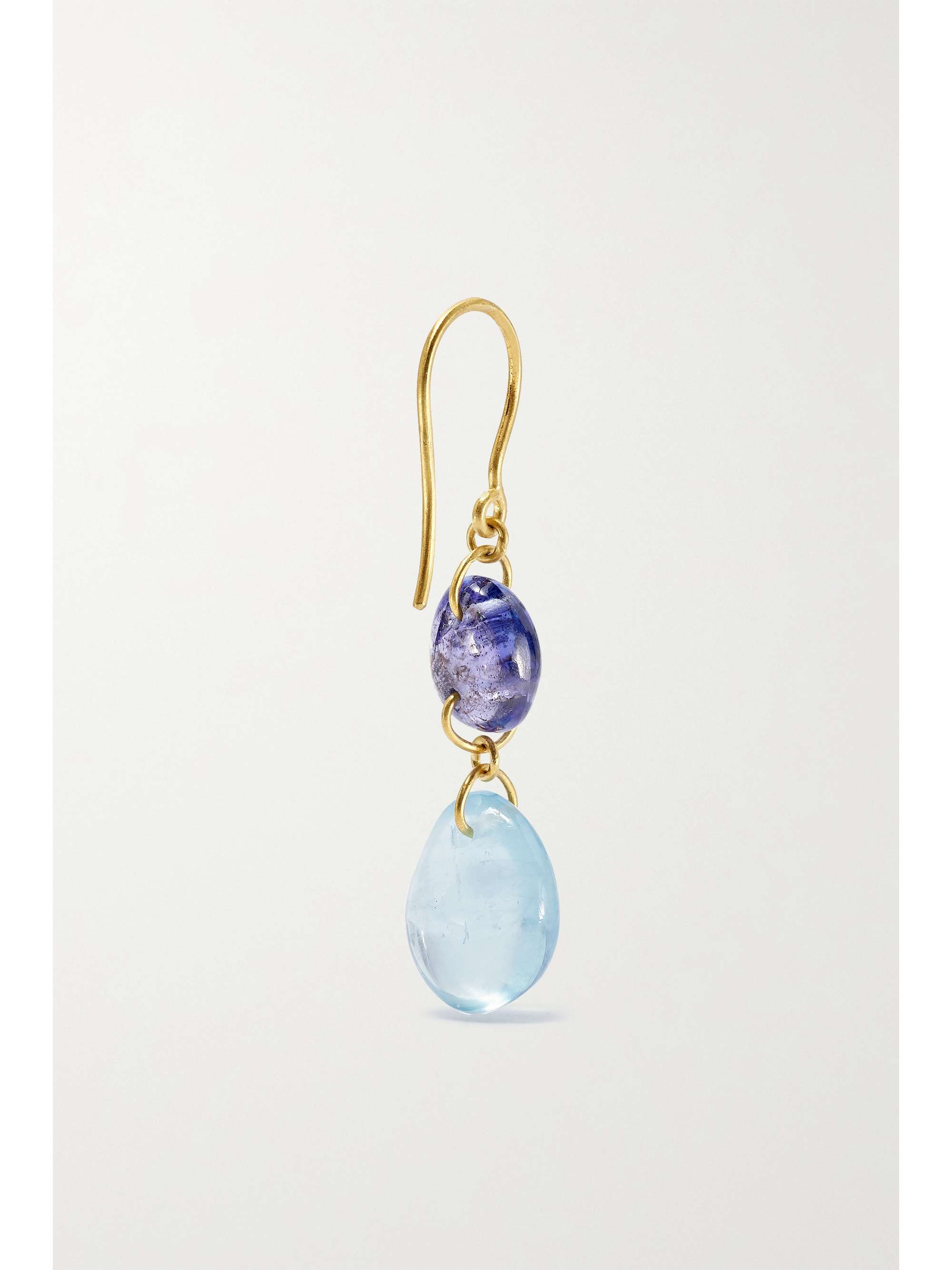 PIPPA SMALL 18-karat gold, aquamarine and tanzanite earrings