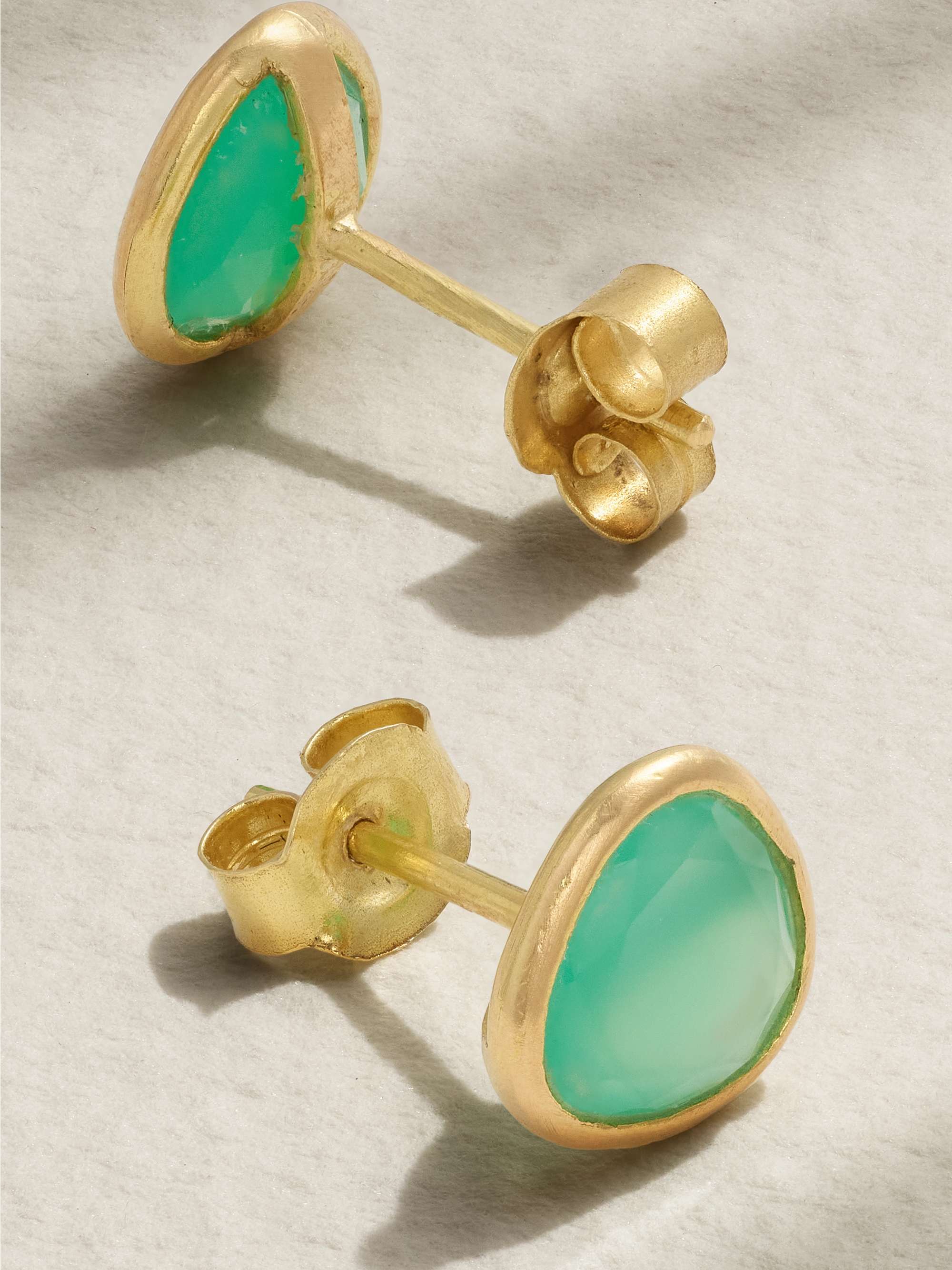 PIPPA SMALL Large Classic 18-karat gold chrysoprase earrings
