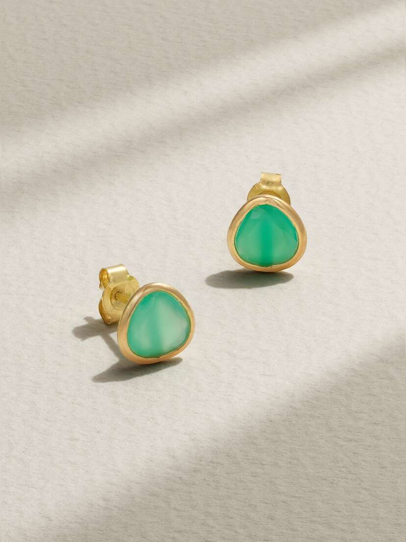 Pippa Small Large Classic 18-karat Gold Chrysoprase Earrings