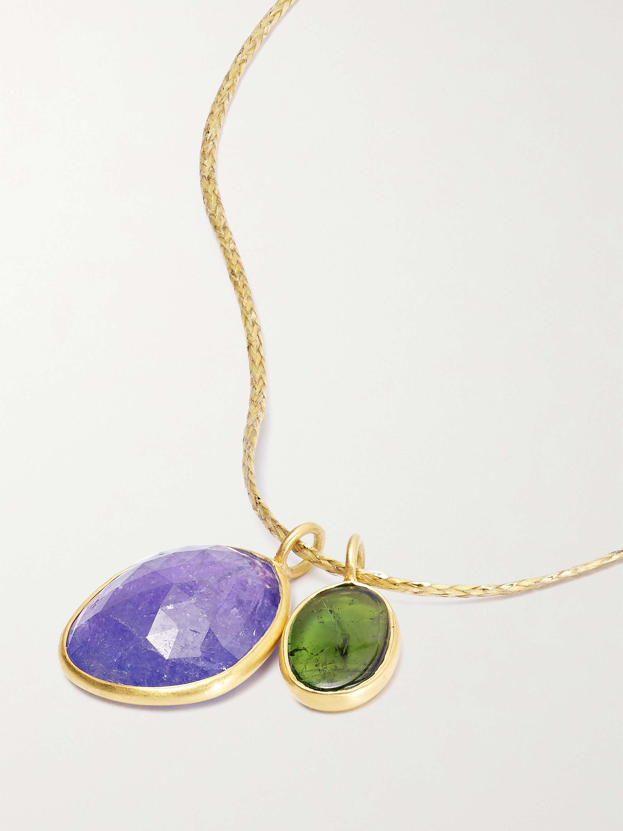 PIPPA SMALL 18-karat gold, tanzanite and tourmaline necklace