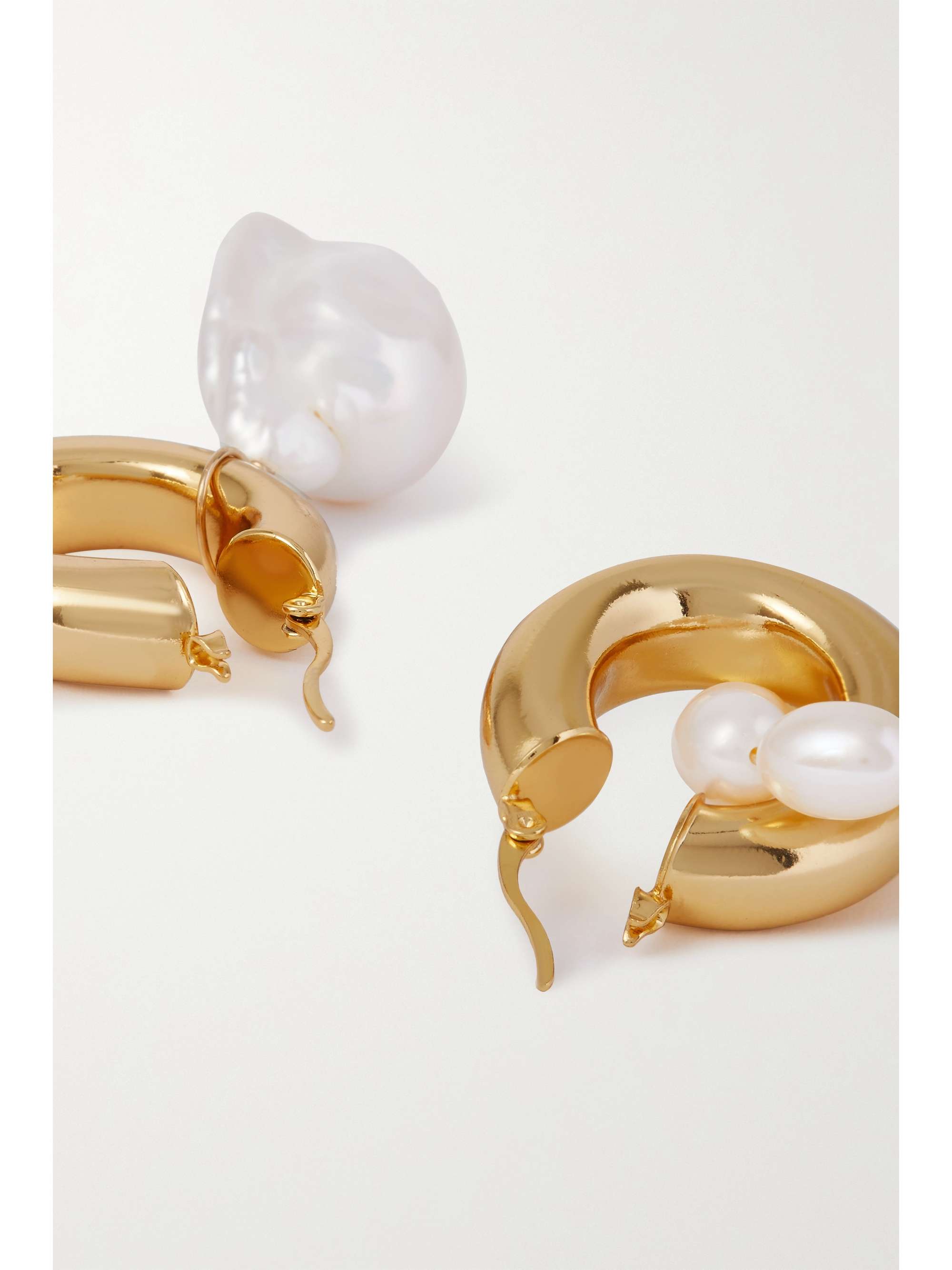 ÉLIOU Ios & Rho gold-plated pearl hoop earrings