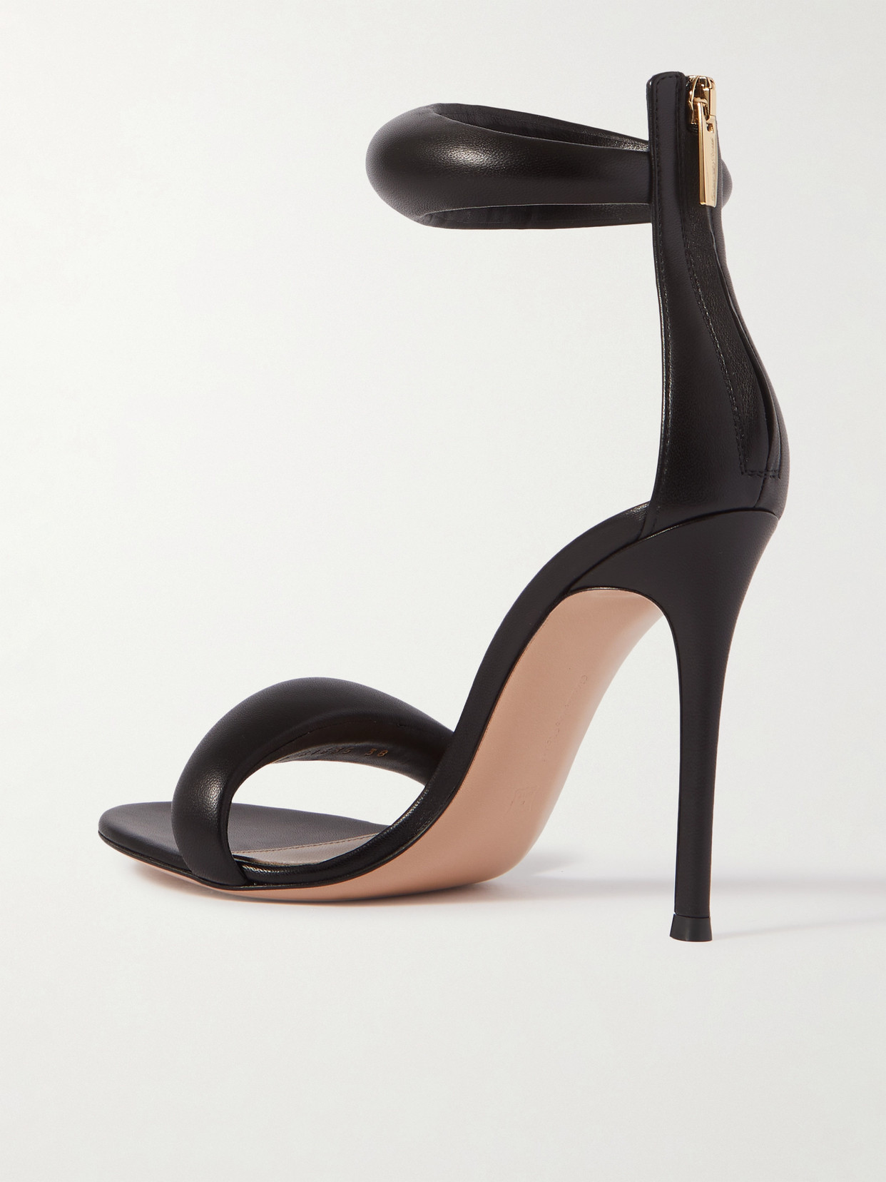 Gianvito Rossi Bijoux 105mm Puffy Napa Ankle-cuff High-heel Sandals In Black
