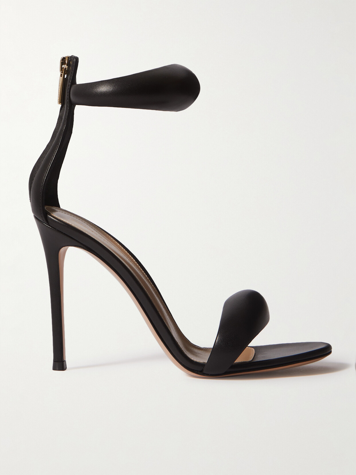 Gianvito Rossi Bijoux 105mm Puffy Napa Ankle-cuff High-heel Sandals In Black