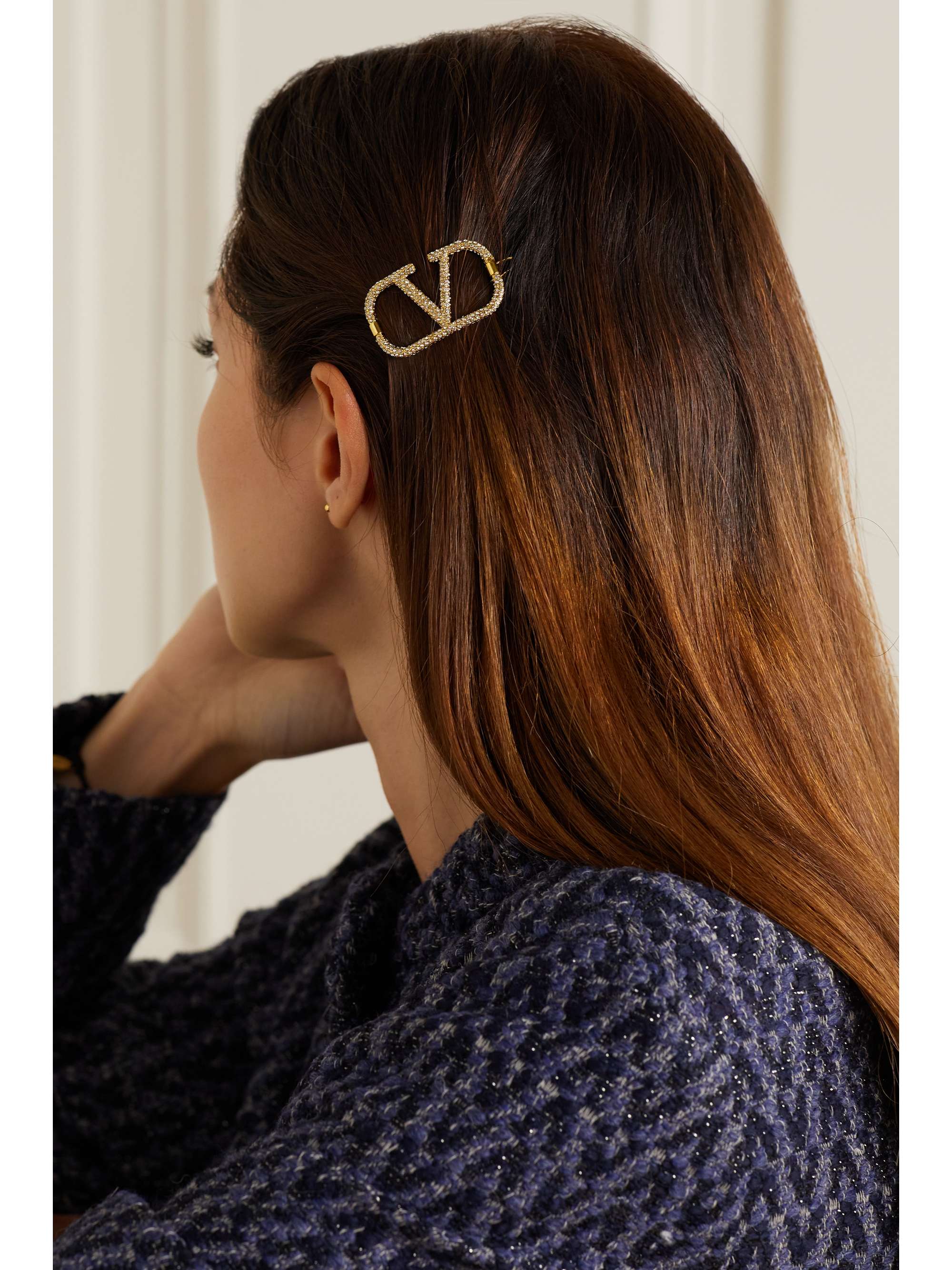 VALENTINO GARAVANI Valentino Garavani gold-tone crystal hair clip