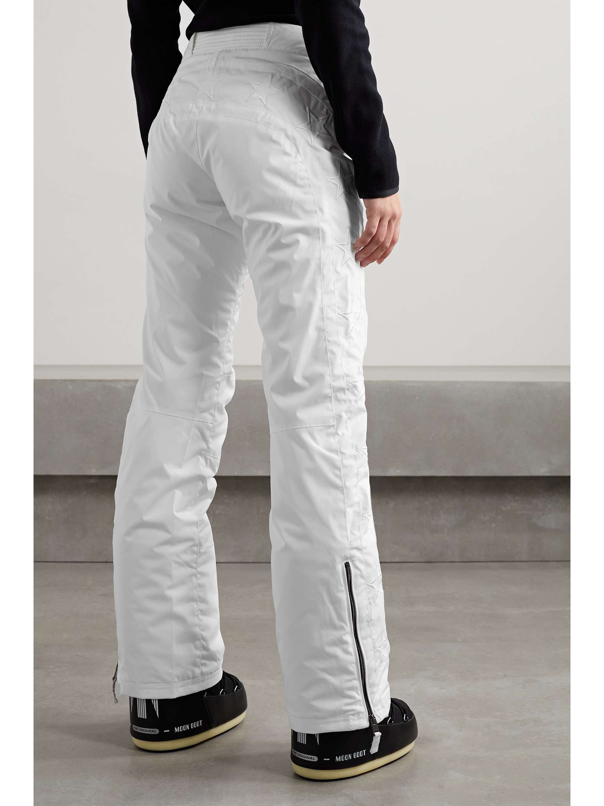 White Starred Uni belted flared ski 
