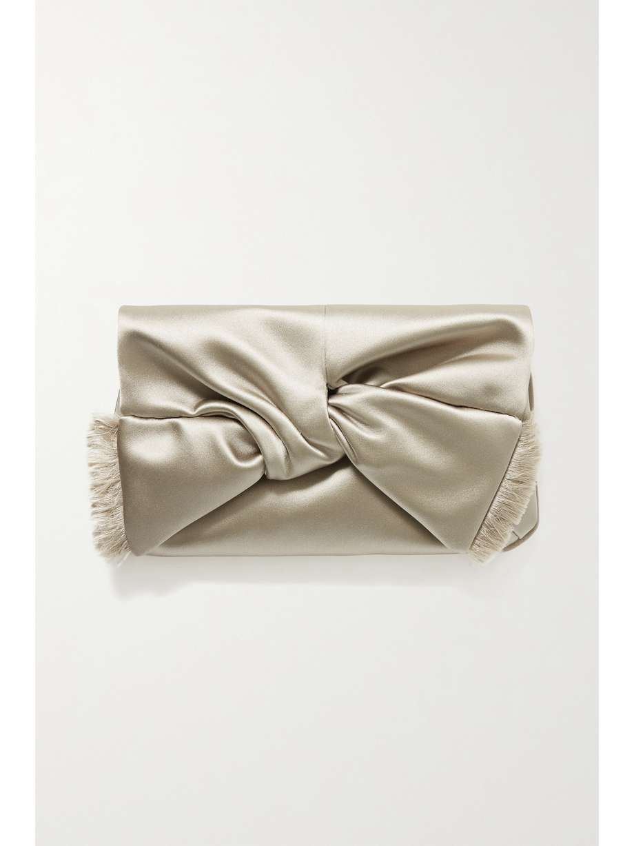 Bow Satin Clutch