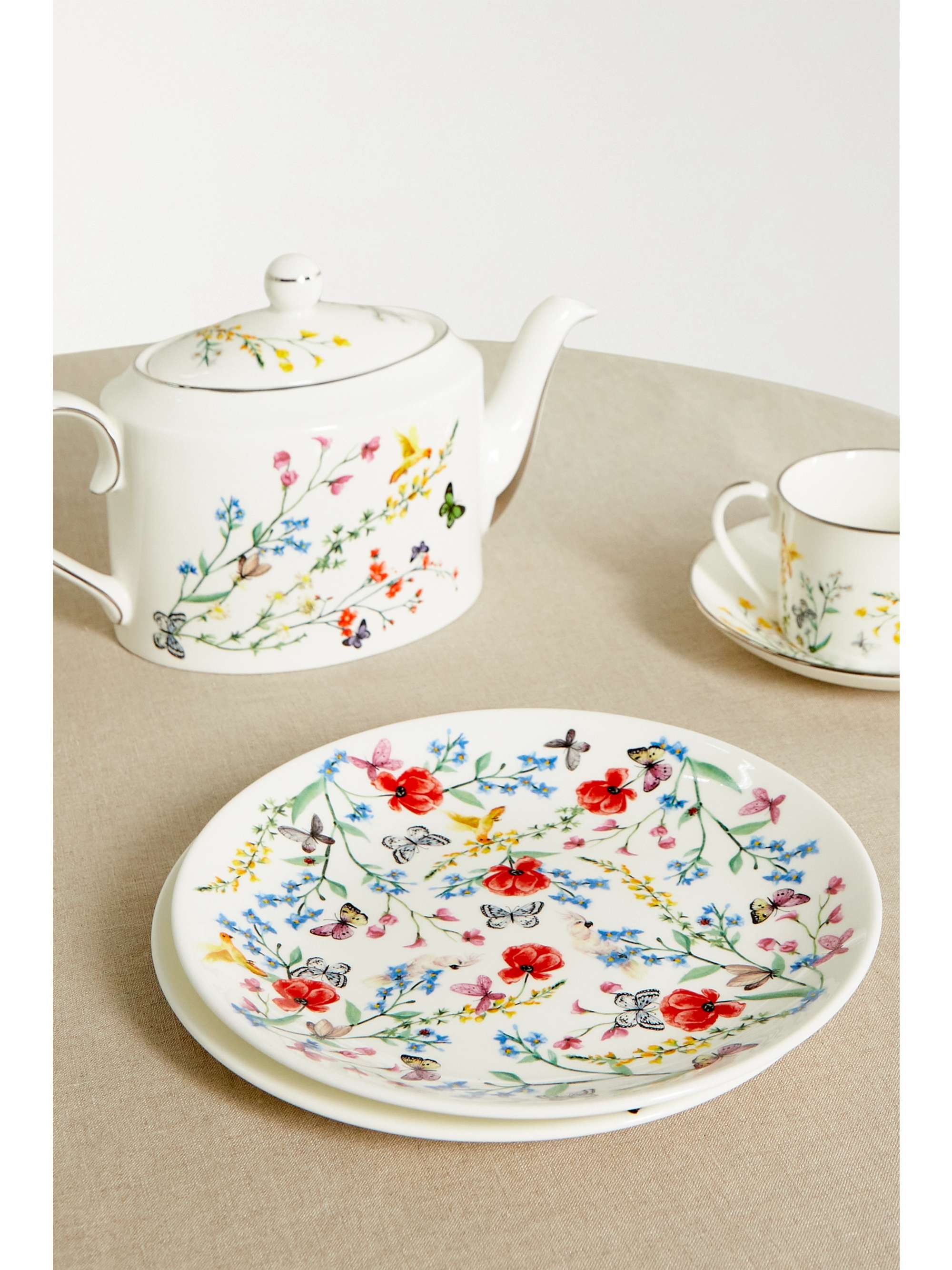 NIMEROLOGY Assiette en porcelaine anglaise Isabelle's Garden Party