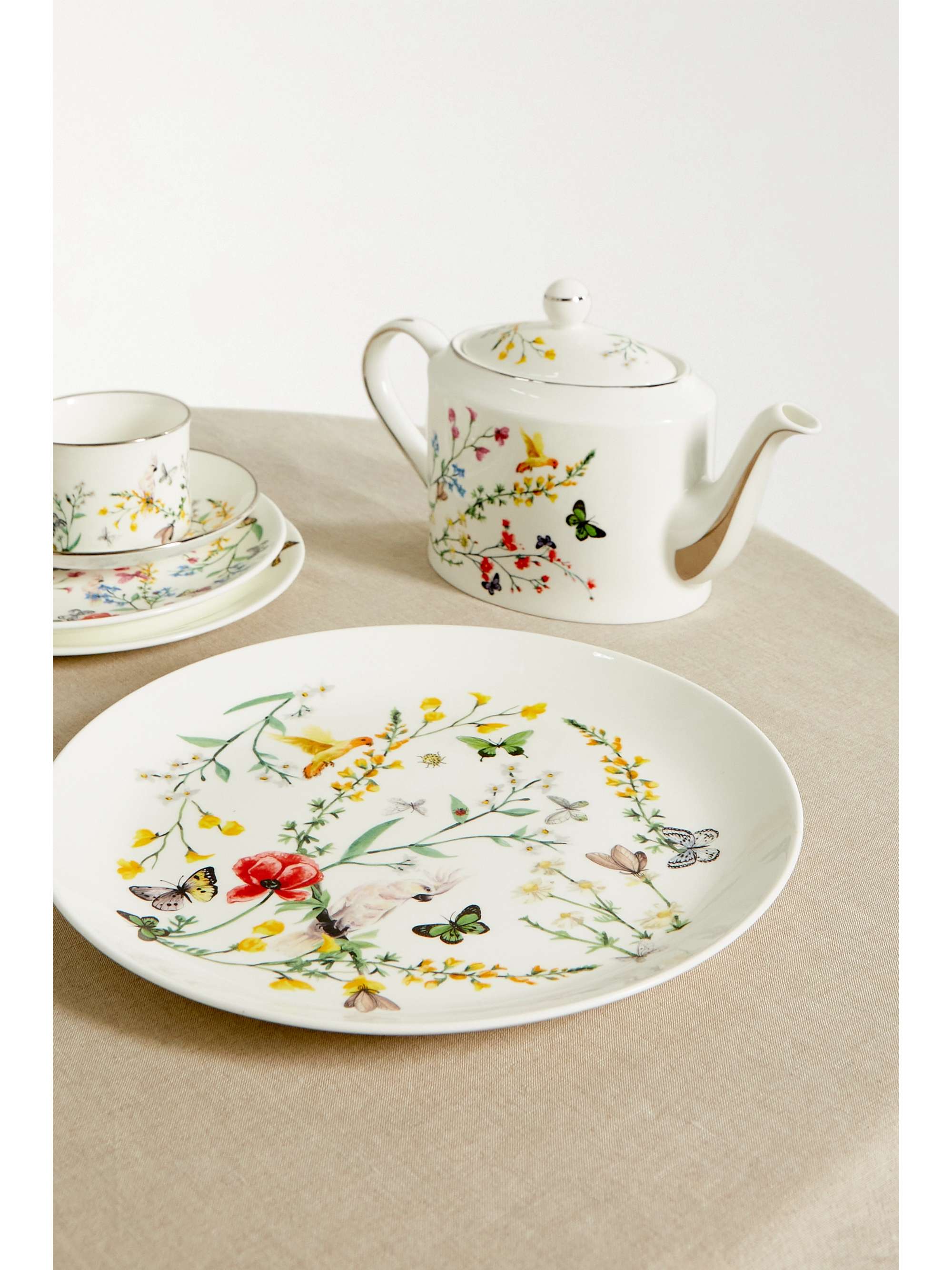 NIMEROLOGY Assiette en porcelaine anglaise Isabelle's Garden Party, 26,5 cm