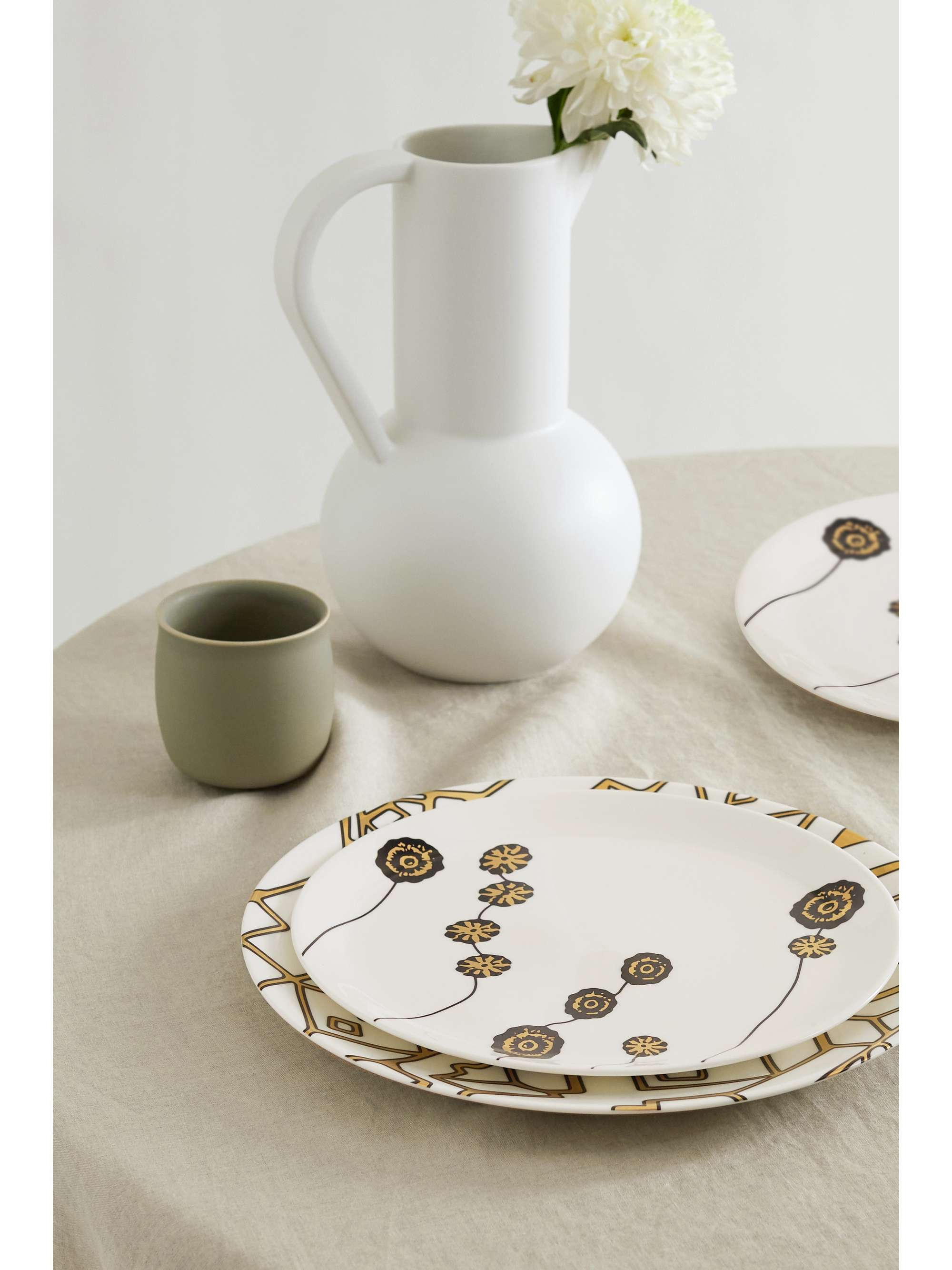 NIMEROLOGY Assiette en porcelaine anglaise plaquée or I Left My Heart in Mexico, 27 cm