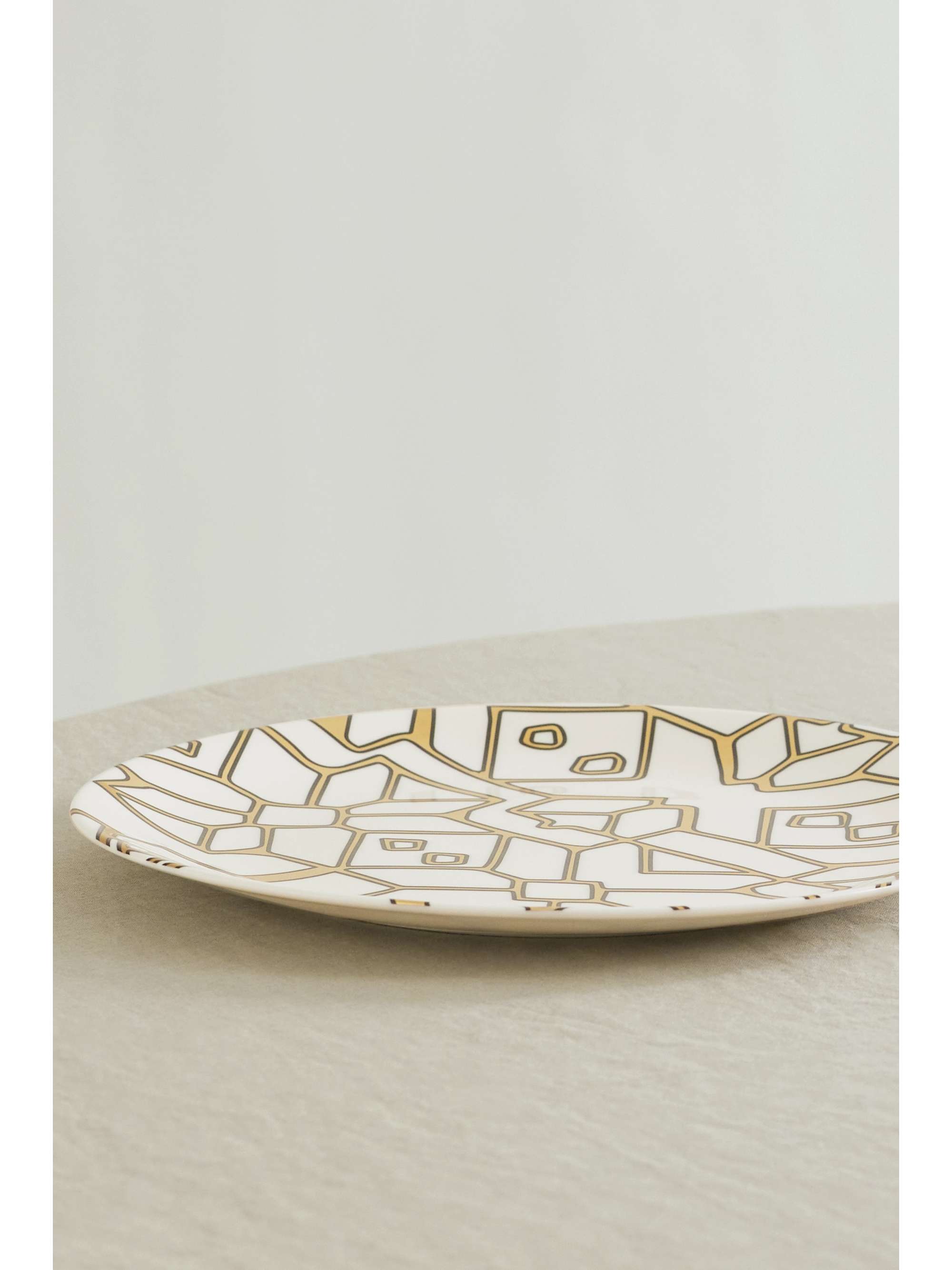 NIMEROLOGY Here Comes the Sun 31cm gold-plated bone china charger plate