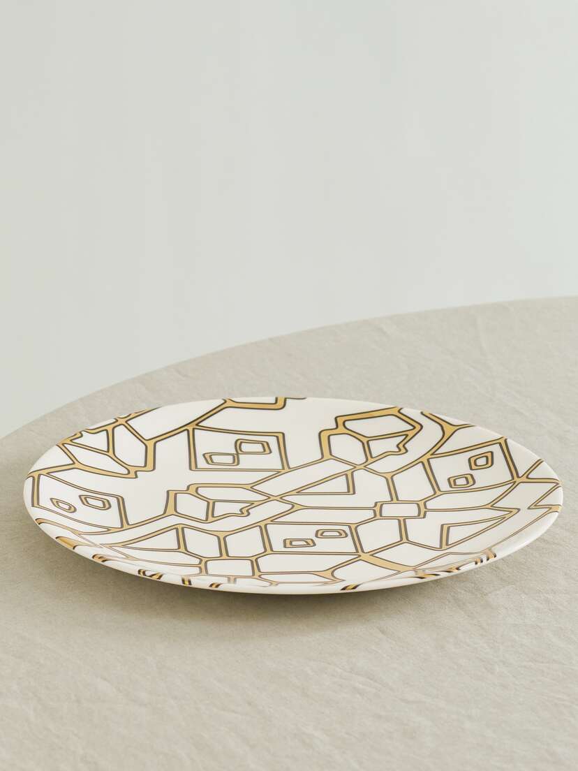 NIMEROLOGY Here Comes The Sun 31cm Gold-plated Bone China Charger Plate