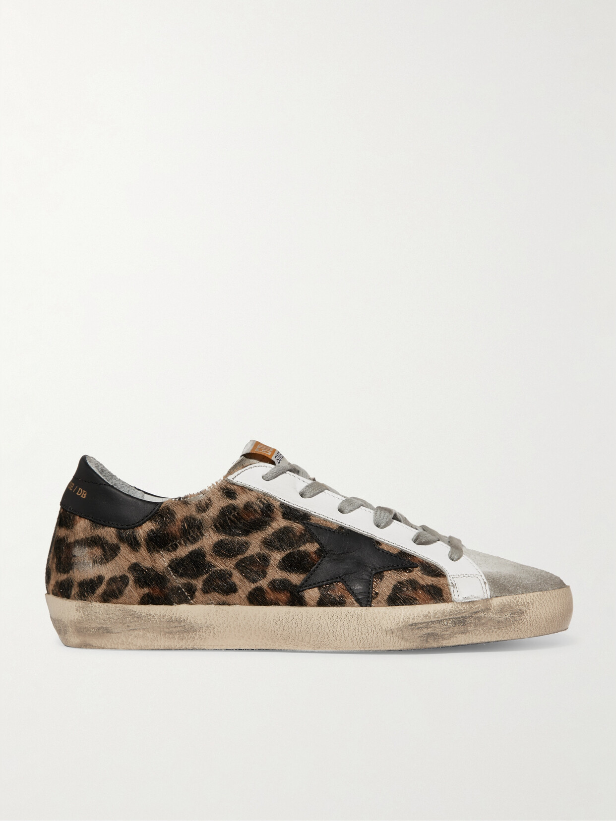 Shop Golden Goose Superstar Distressed Leopard-print Calf Hair, Leather And Suede Sneakers In Leopard Print