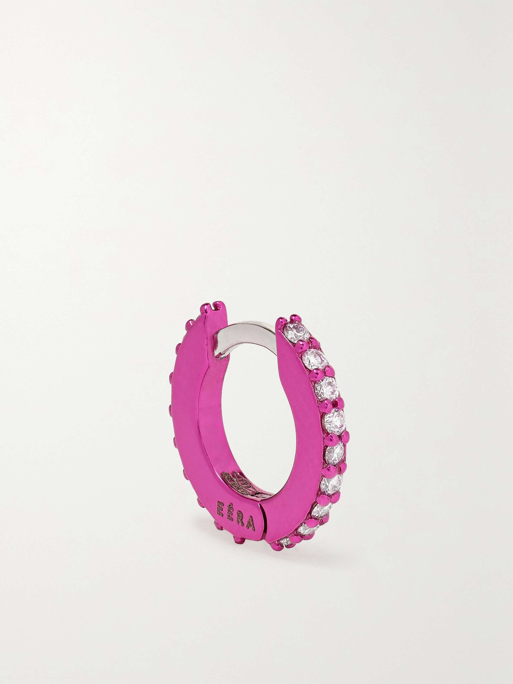 EÉRA Mini white gold diamond single hoop earring