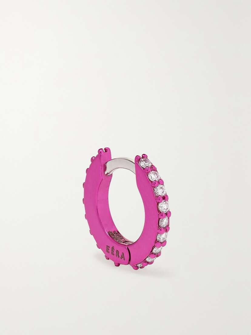 EÉRA Mini White Gold Diamond Single Hoop Earring -  - One size