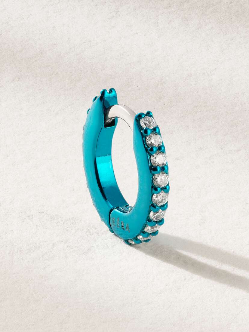 EÉRA Mini White Gold Diamond Single Hoop Earring