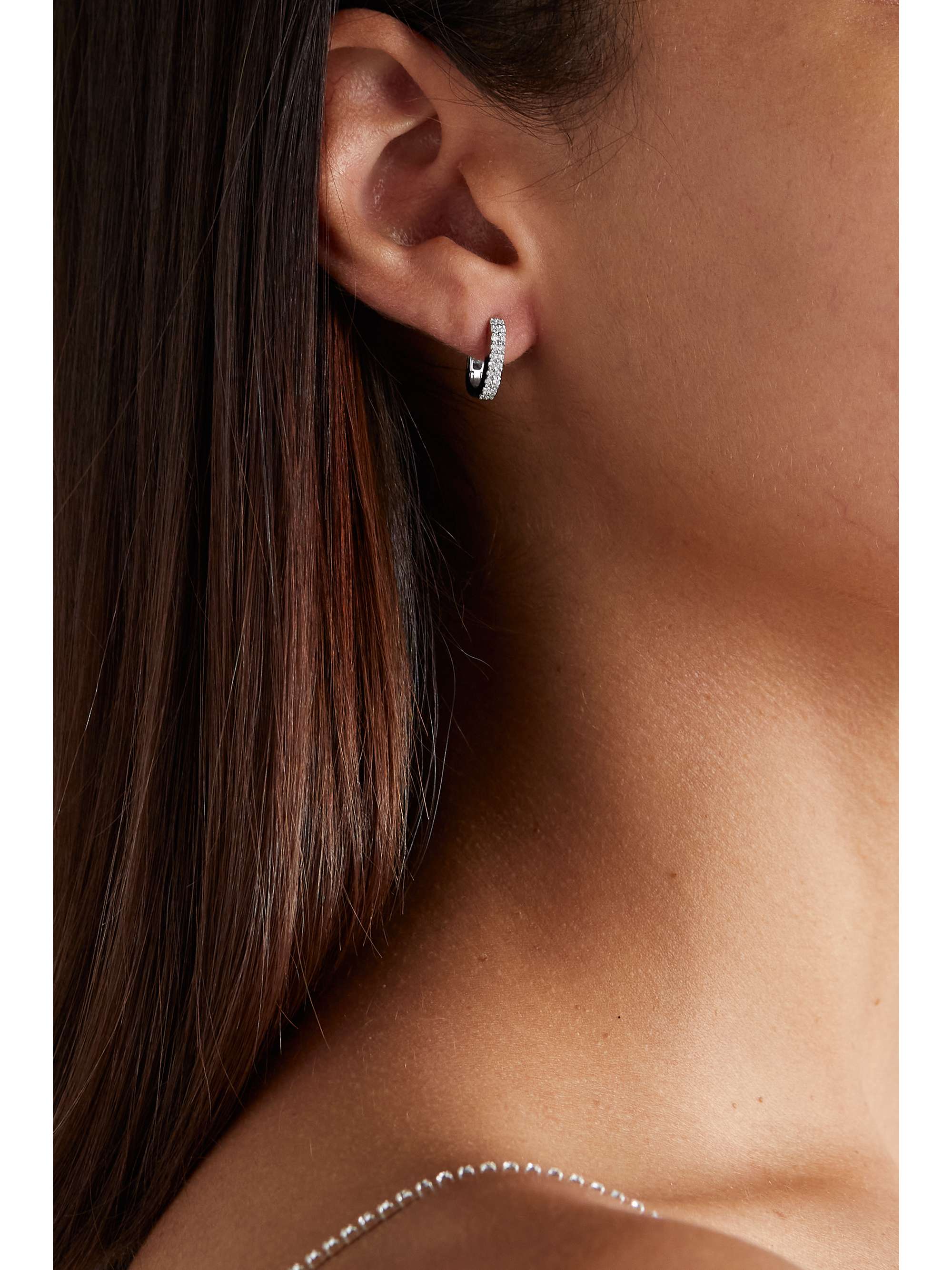 EÉRA Tokyo 18-karat white gold, silver and diamond earring