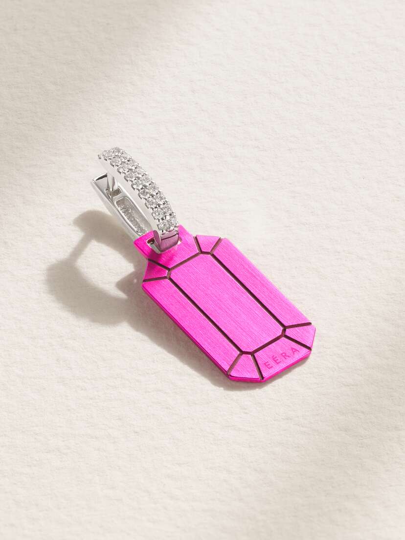 EÉRA Tokyo 18-karat White Gold, Silver And Diamond Earring