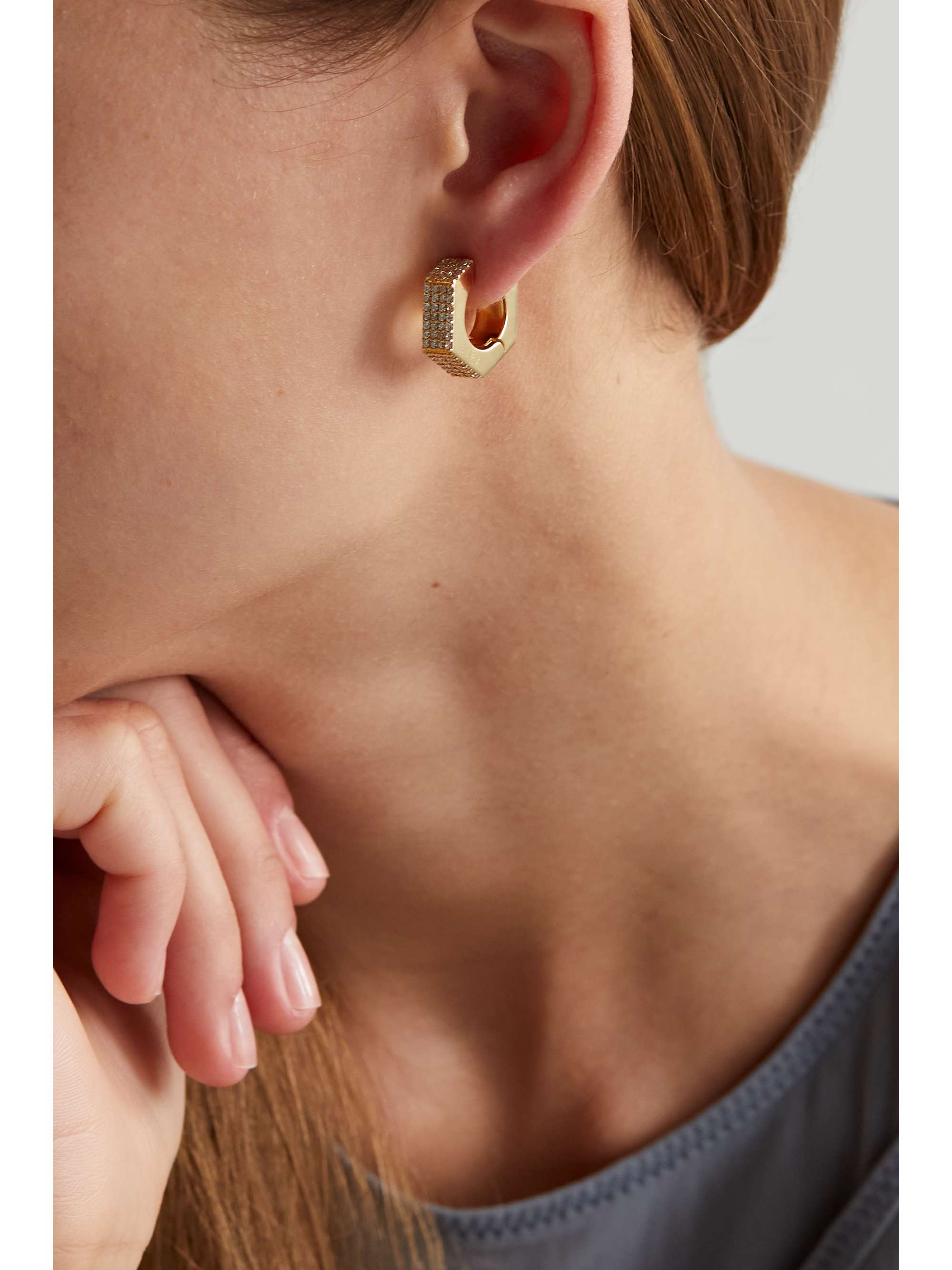 EÉRA Dado 18-karat gold diamond single hoop earring