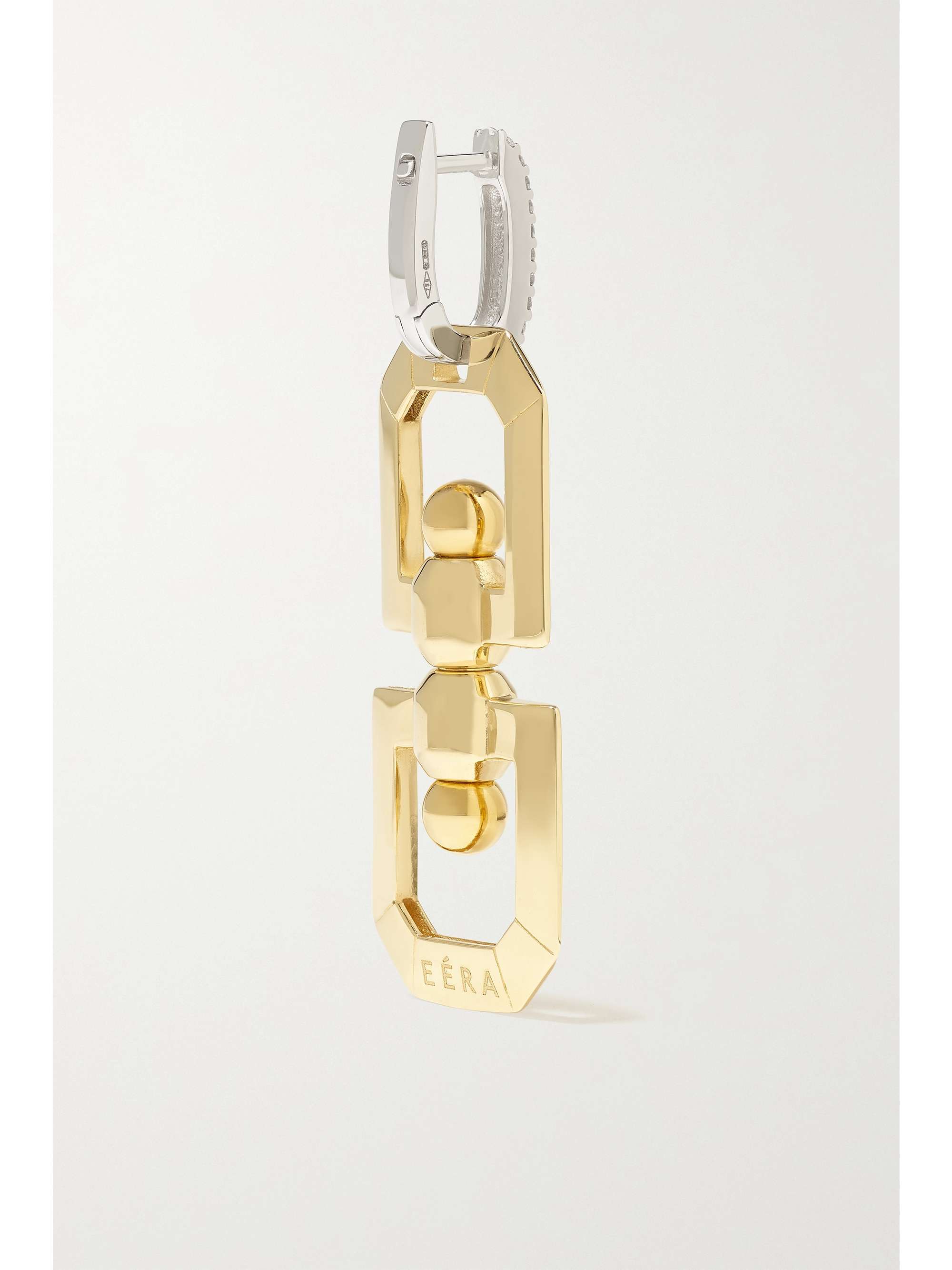 EÉRA Double Eye 18-karat yellow and white gold diamond single hoop earring