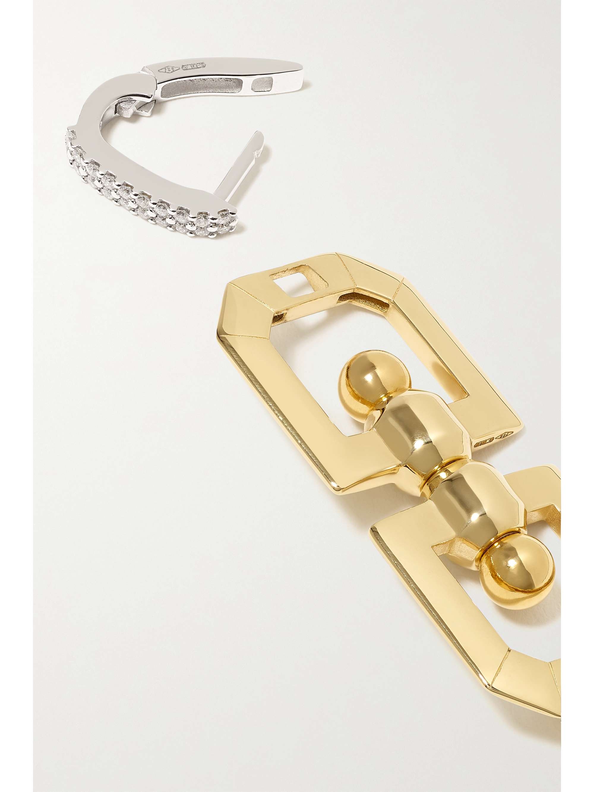 EÉRA Double Eye 18-karat yellow and white gold diamond single hoop earring