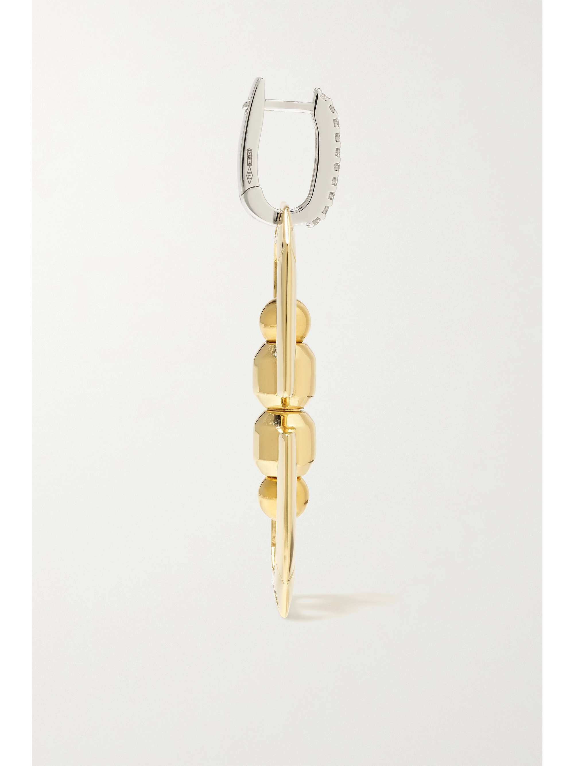 EÉRA Double Eye 18-karat yellow and white gold diamond single hoop earring