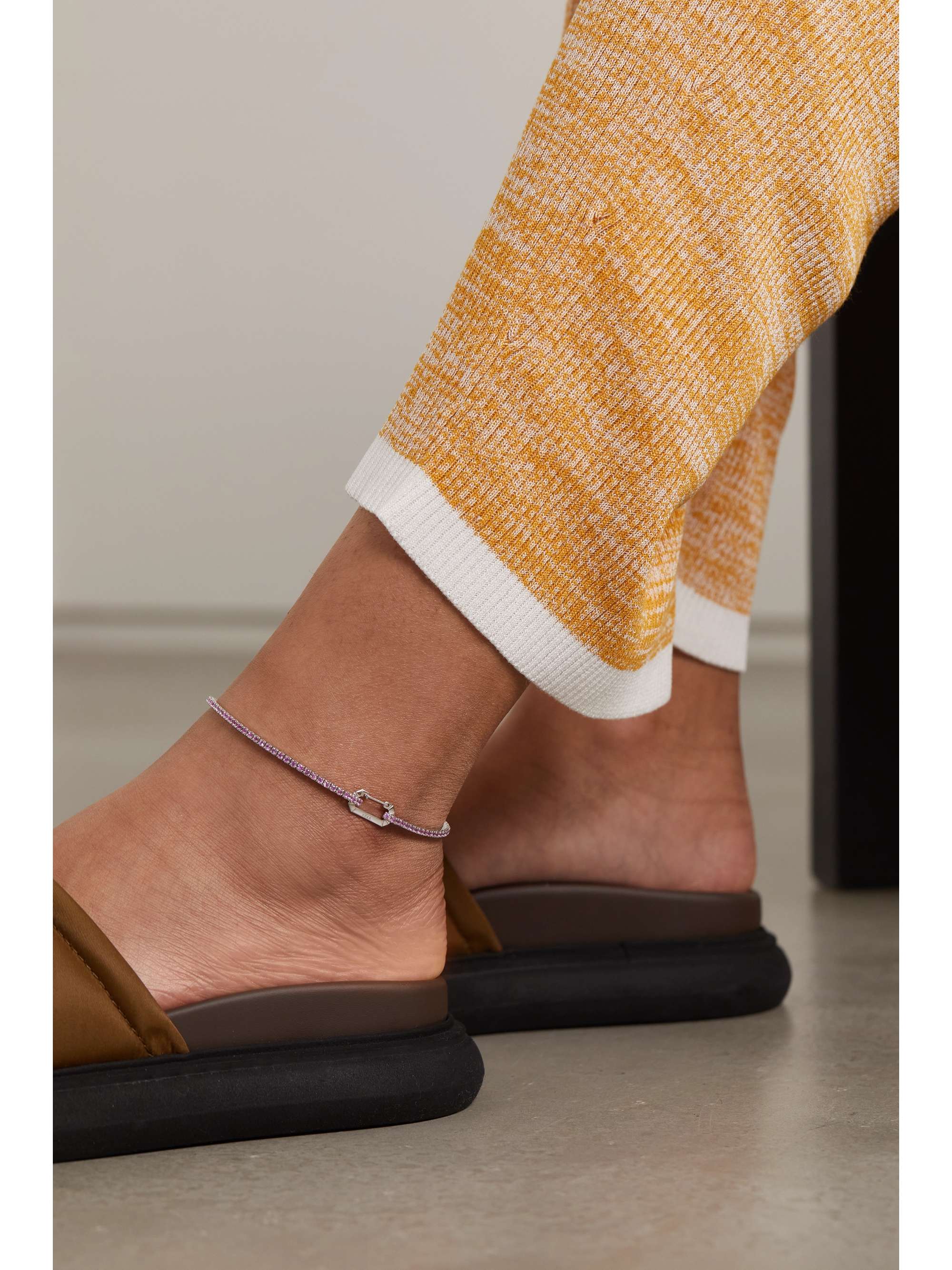 EÉRA 18-karat white gold sapphire anklet