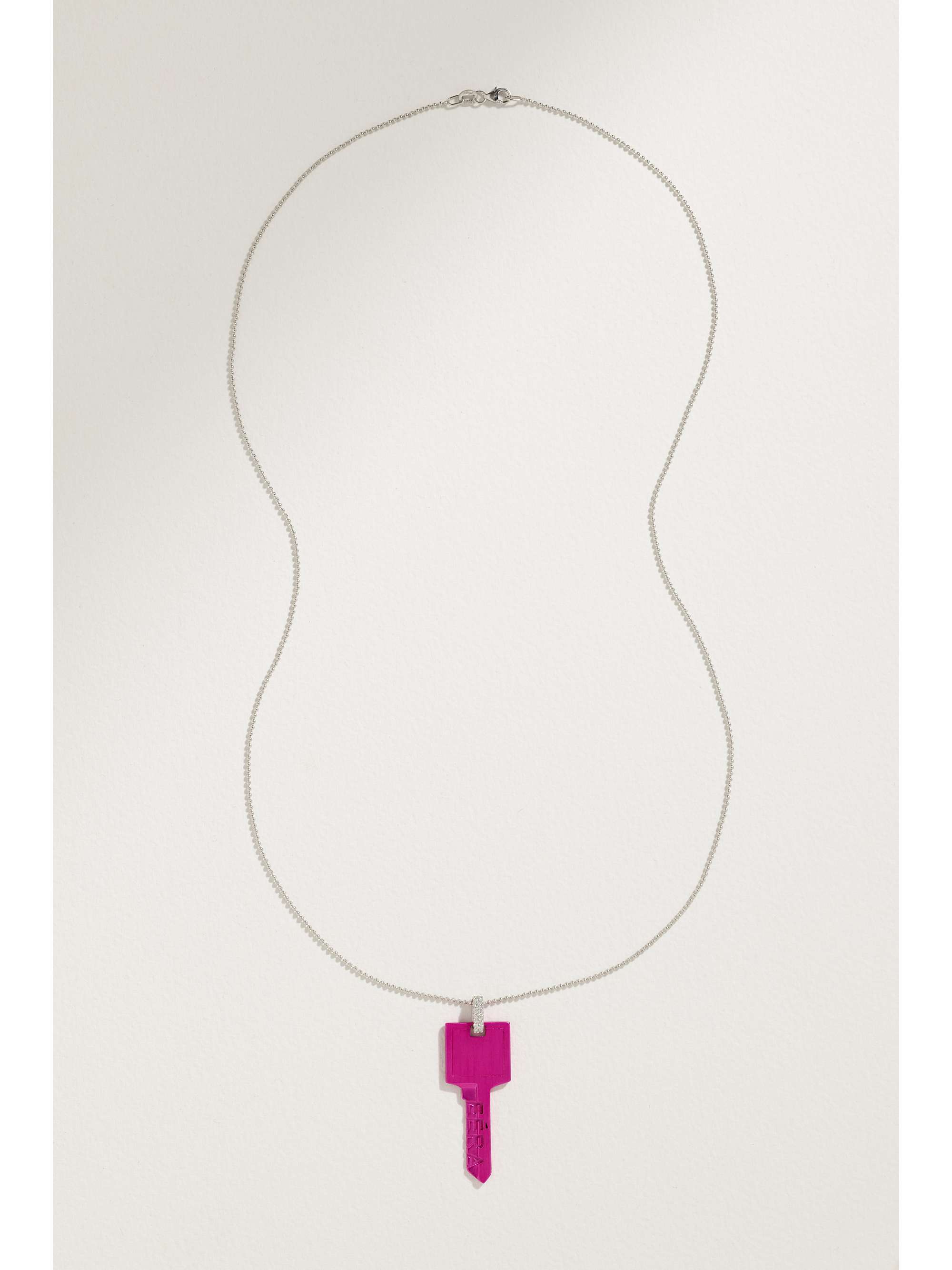 EÉRA Key Kette aus Weißgold und Silber mit Diamanten