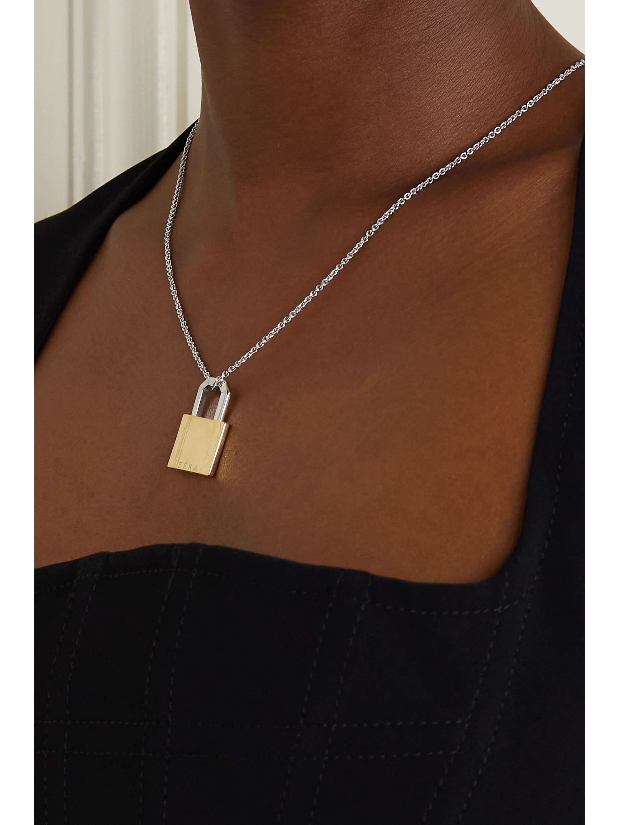 EÉRA Lock white gold and silver necklace