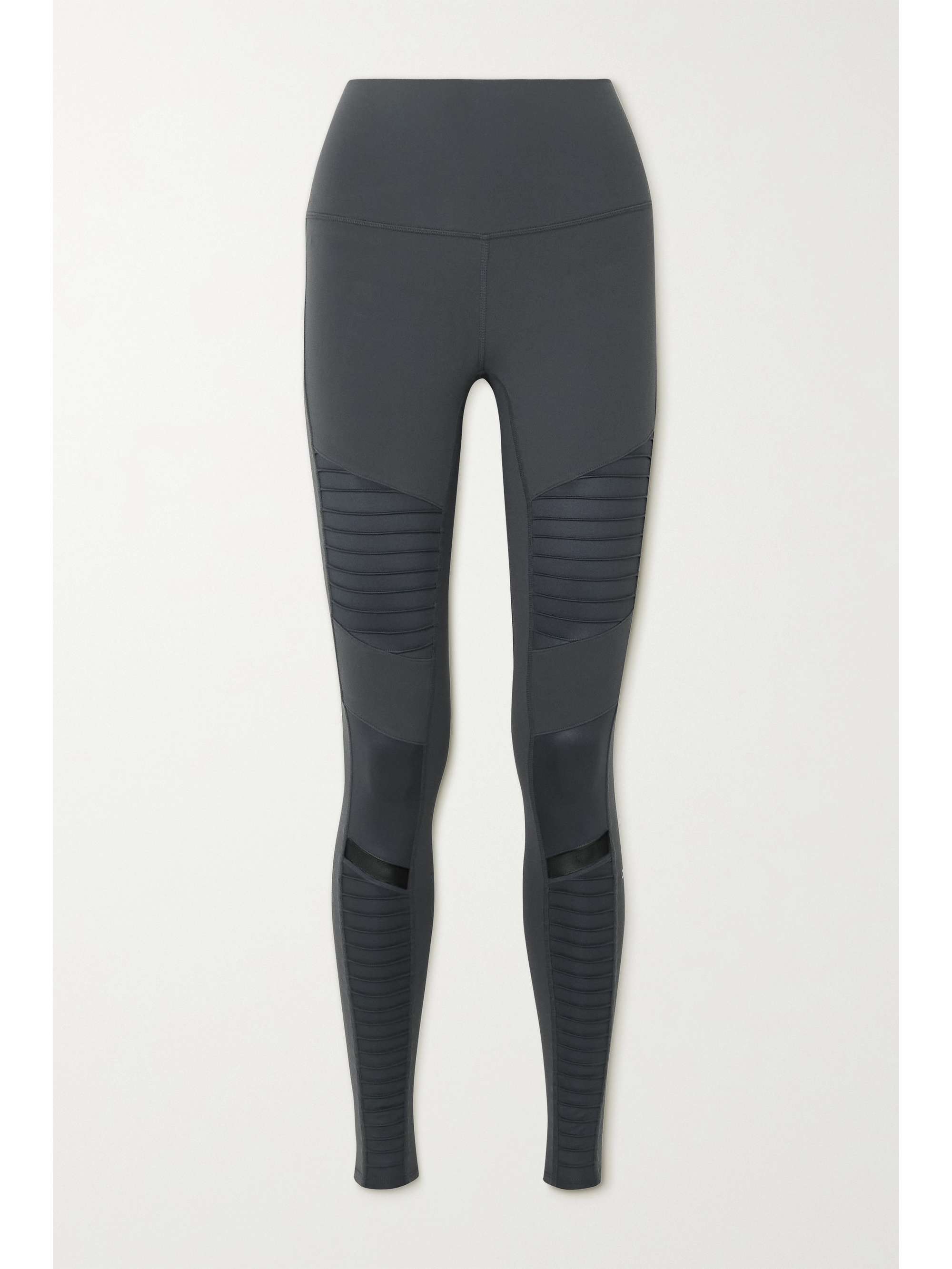 Anthracite Moto mesh-trimmed stretch 