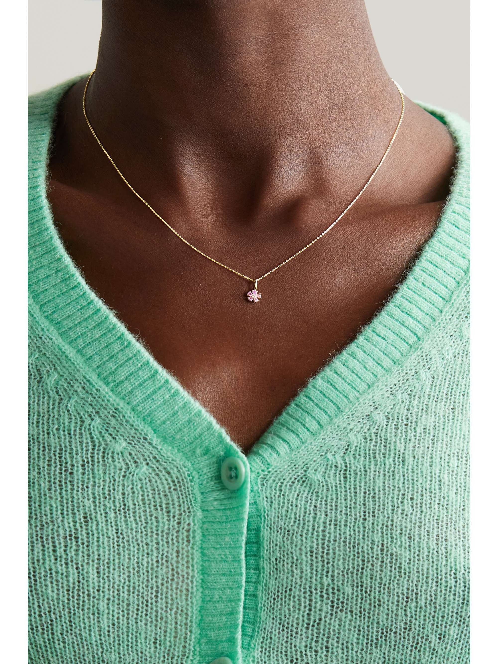 STONE AND STRAND Gold, sapphire and diamond necklace NETAPORTER